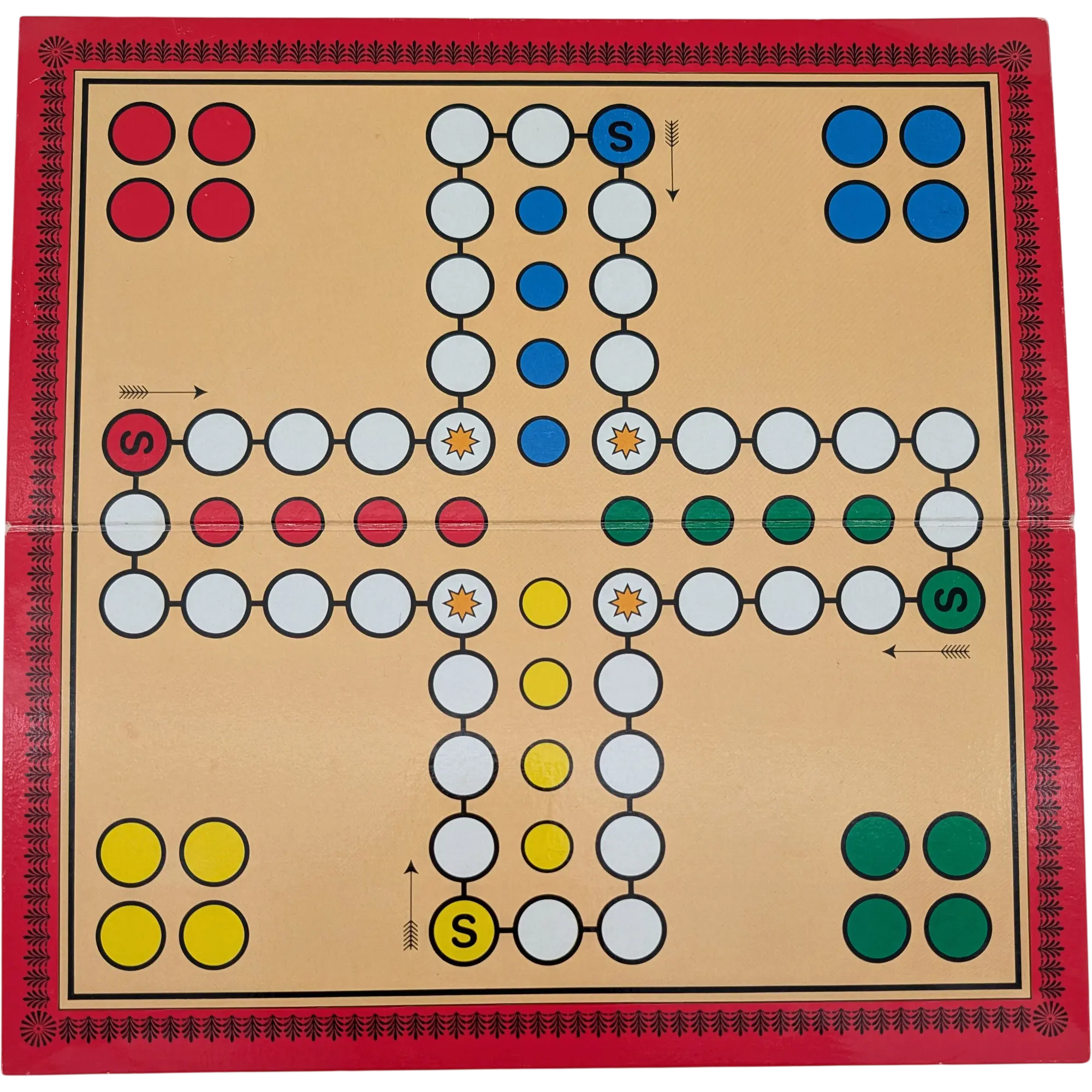 Spielplan Spielbrett Pachisi und Backgammon