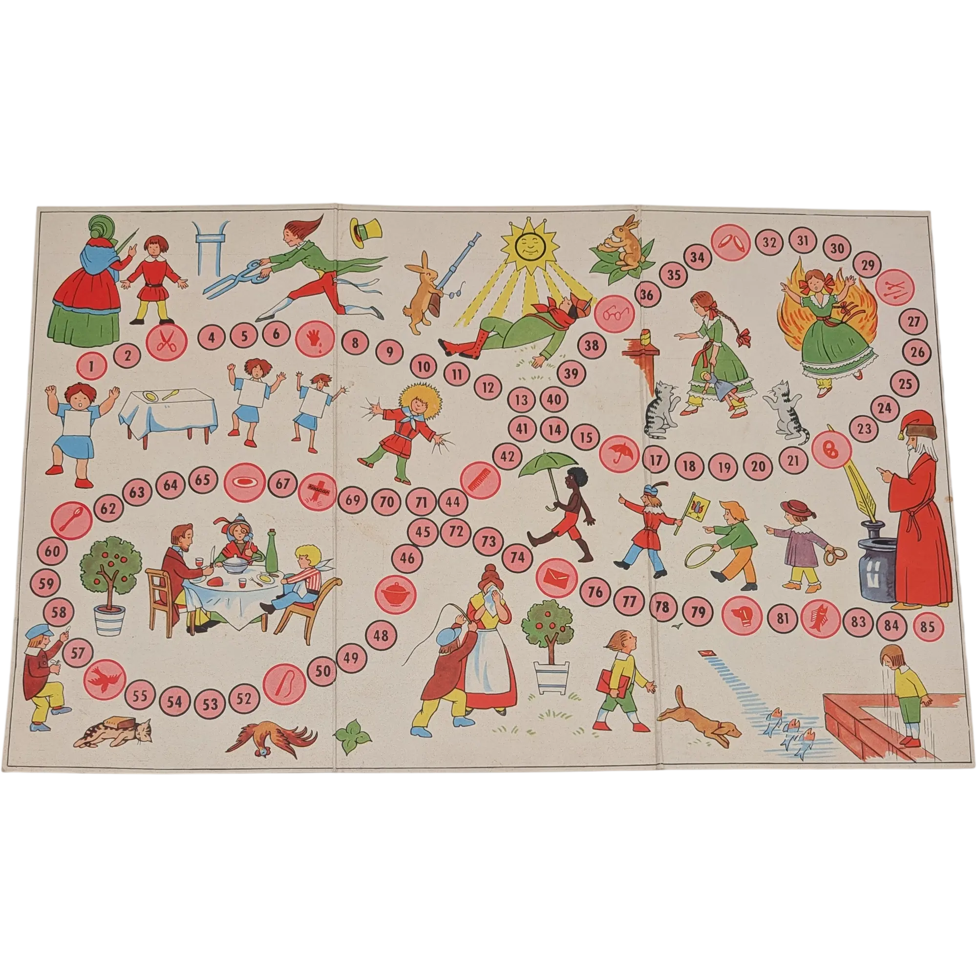 Spielplan Spielbrett Der Struwwelpeter Ein lustiges Spiel nach Dr. Heinrich Hoffmann
