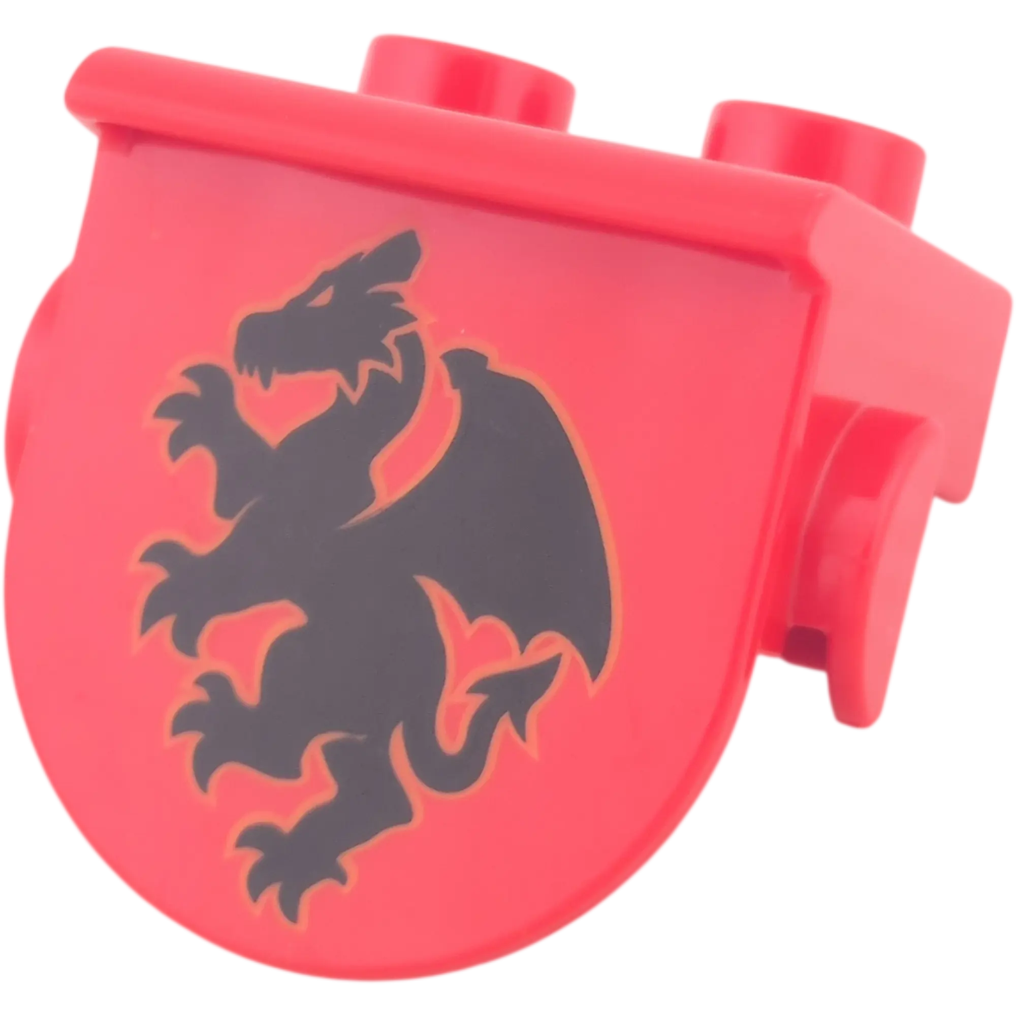 Lego Duplo 1x2 Rot mit Drache Schwarz Gelb Rittersymbol