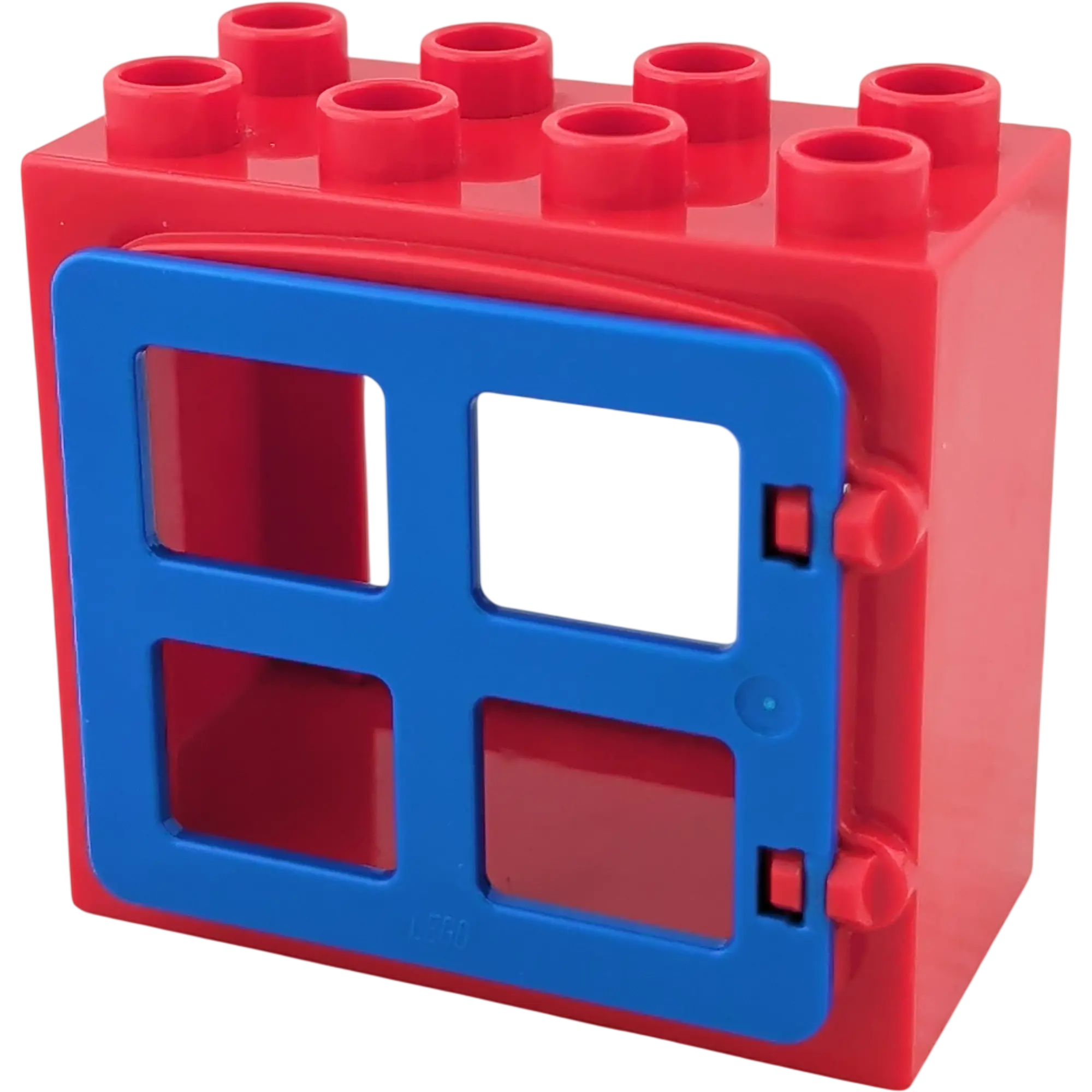 Lego Duplo 61649 Fensterrahmen Rot 2x4 mit vier kleinen Fenstern Dunkelblau