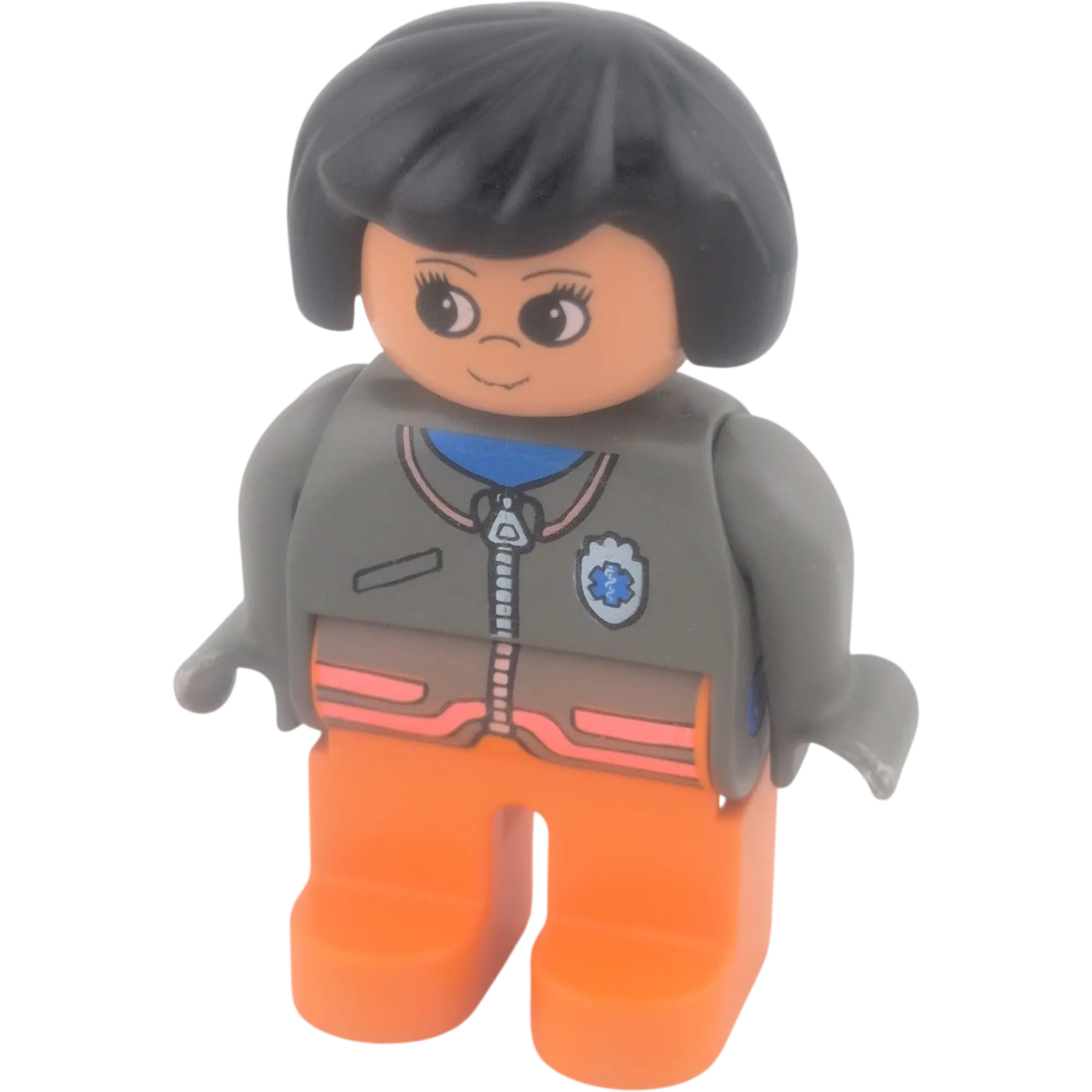 Lego Duplo Frau Ärztin mit grau orangenem Anzug