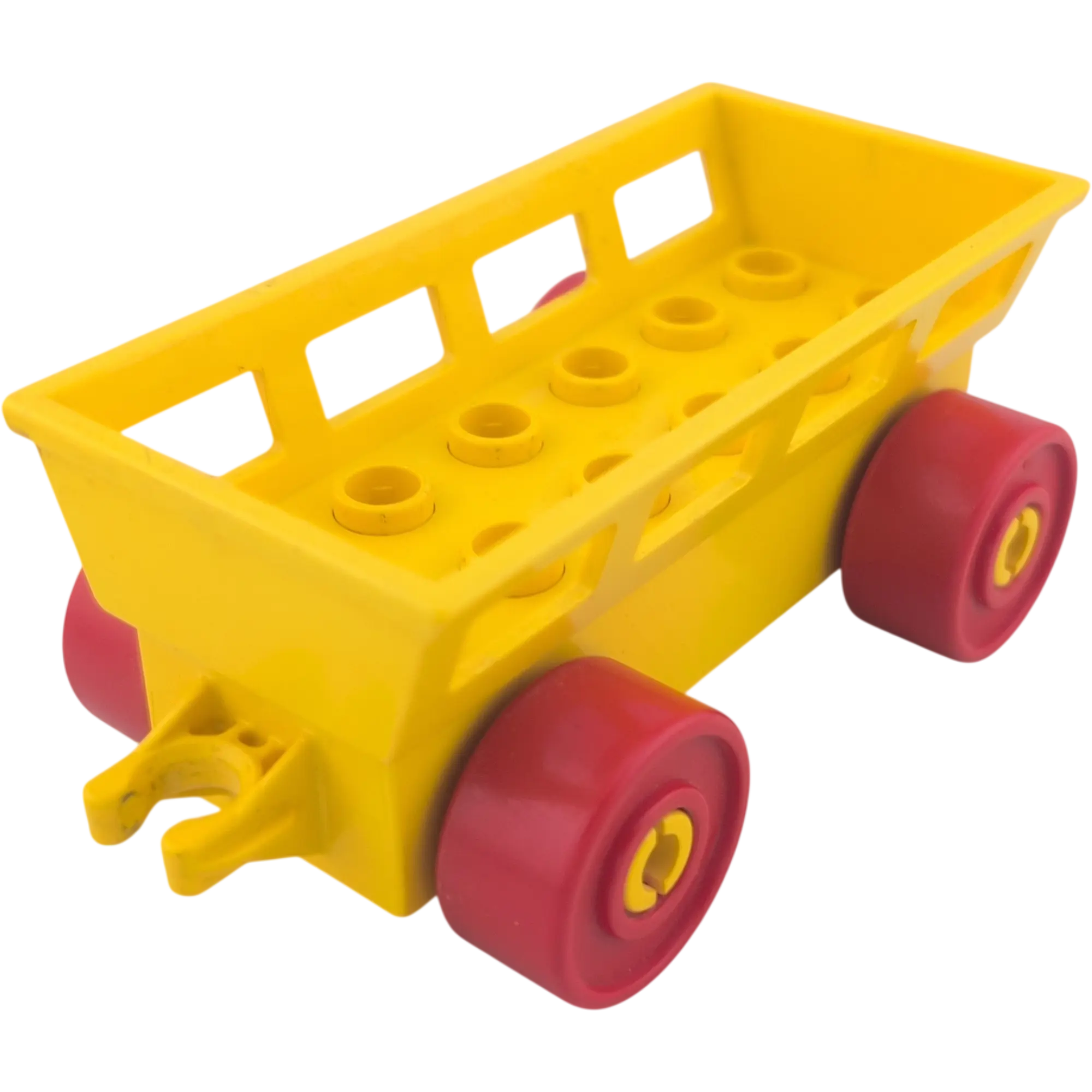 Lego Duplo Eisenbahn Güteranhänger Gelb mit roten Rädern