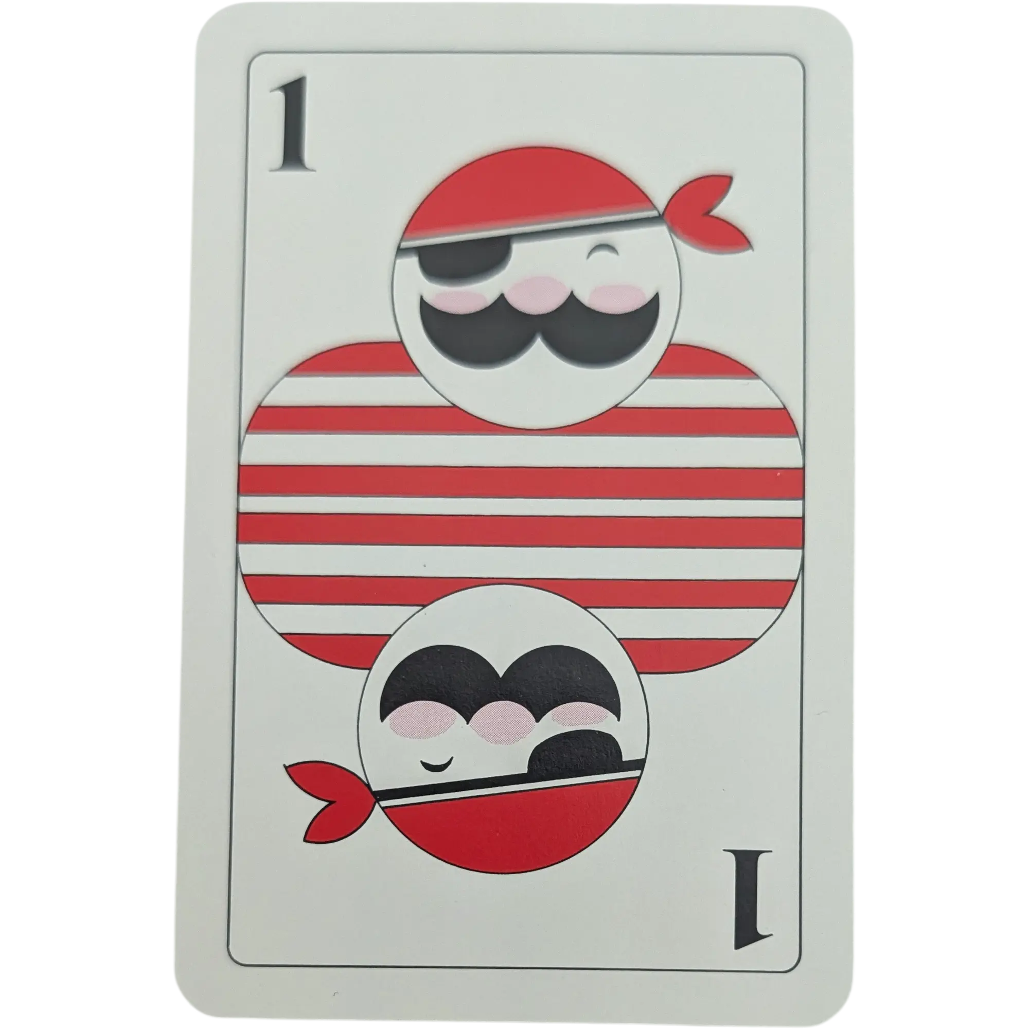 Piratenspiel Ersatzkarte Spielkarten Karte Weiß mit Pirat Rot Schwarz
