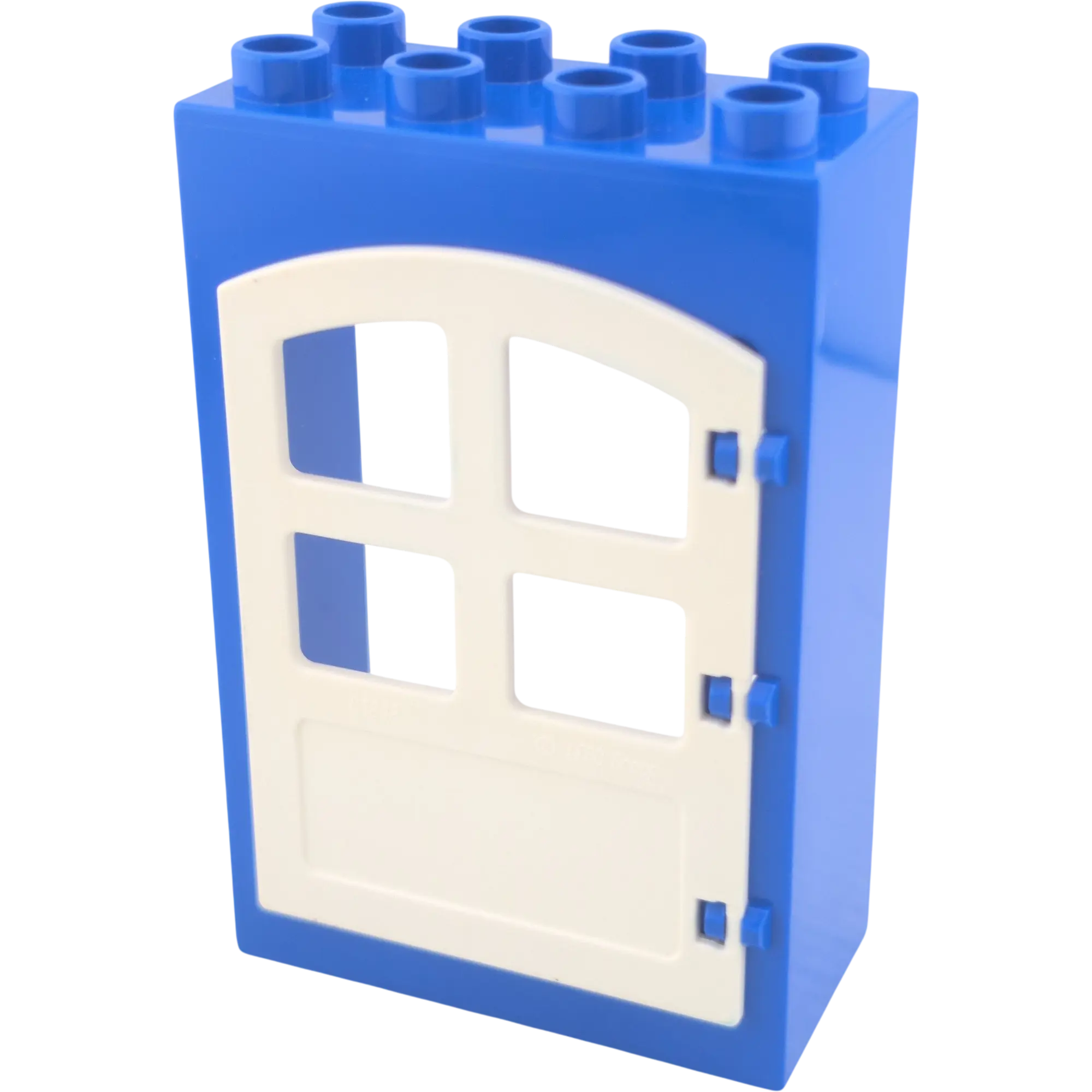 Lego Duplo 2x4 Hauswand Dunkelblau mit Tür Weiß gebogen