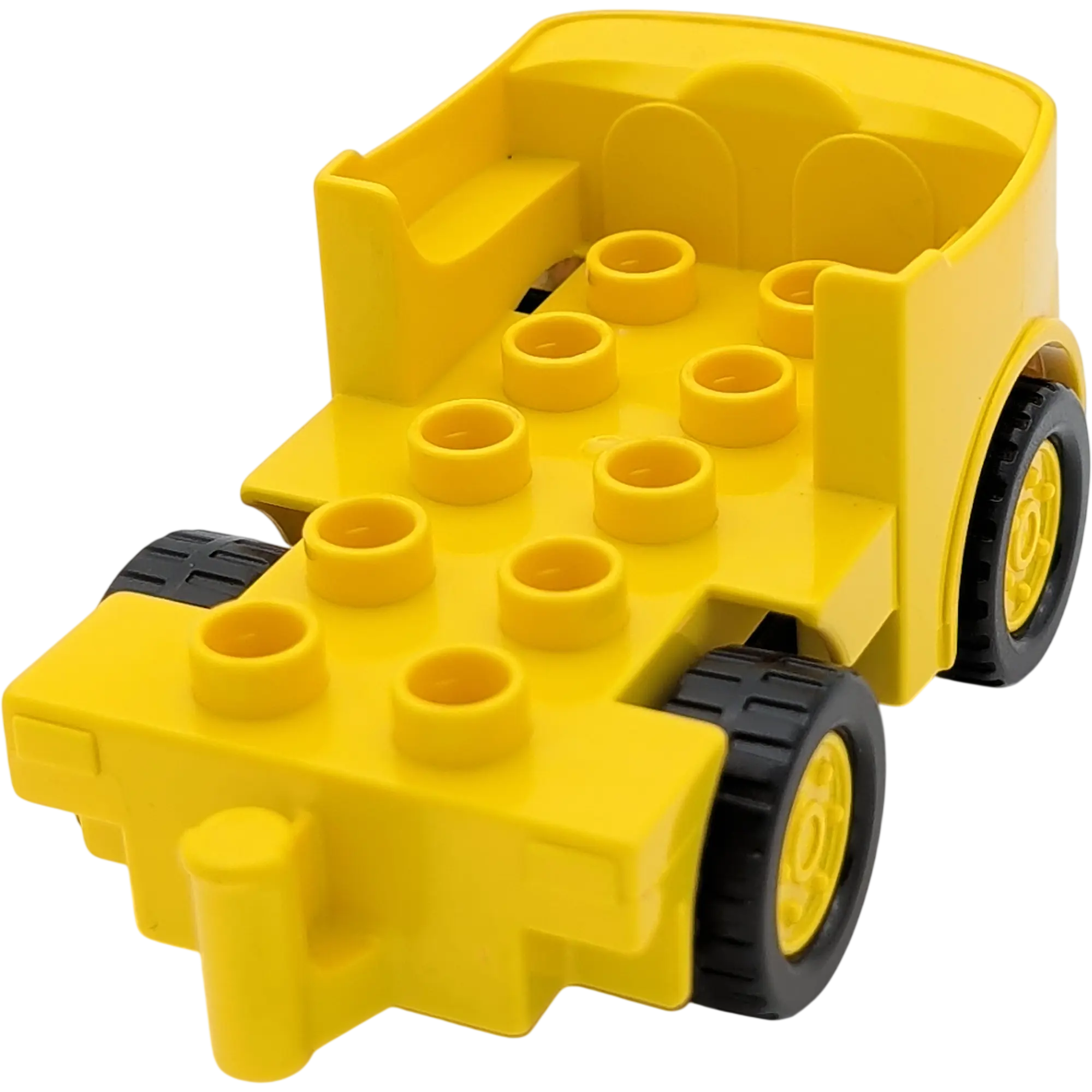 Lego Duplo Fahrzeug Auto Gelb Karosserie Gelb schwarze Reifen gelbe Felgen