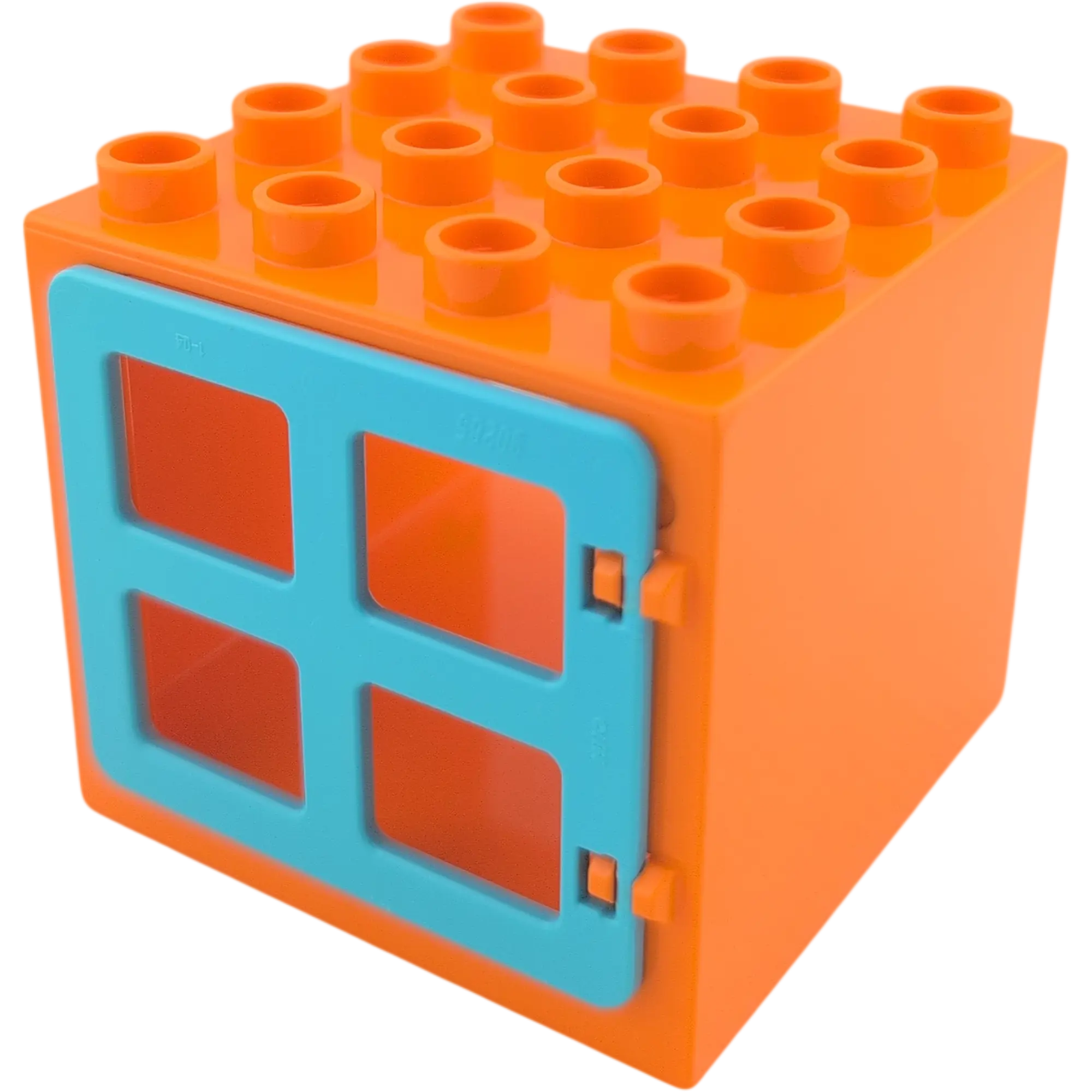 Lego Duplo Fenster 4x4 Fenster Orange mit Fenster Azur