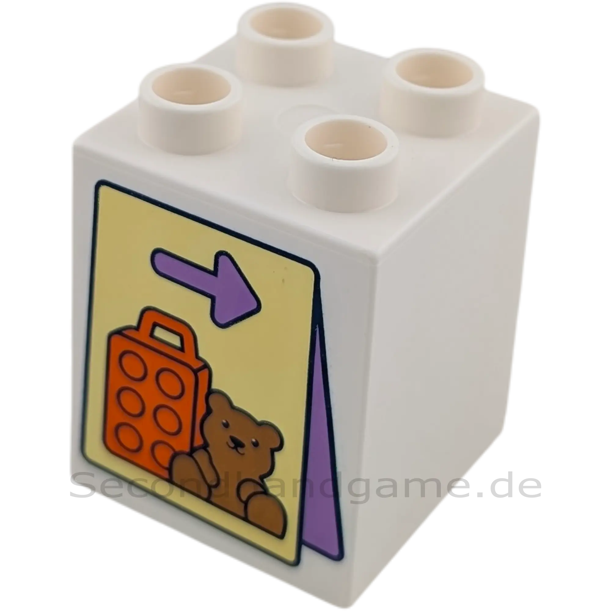 Lego Duplo 2x2x2 Doppelstein Weiß Koffer Teddy Gepäck