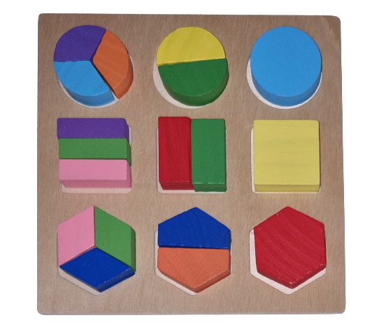 Holzpuzzle 18 Teile Farben und Formen