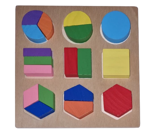 Holzpuzzle 18 Teile Farben und Formen