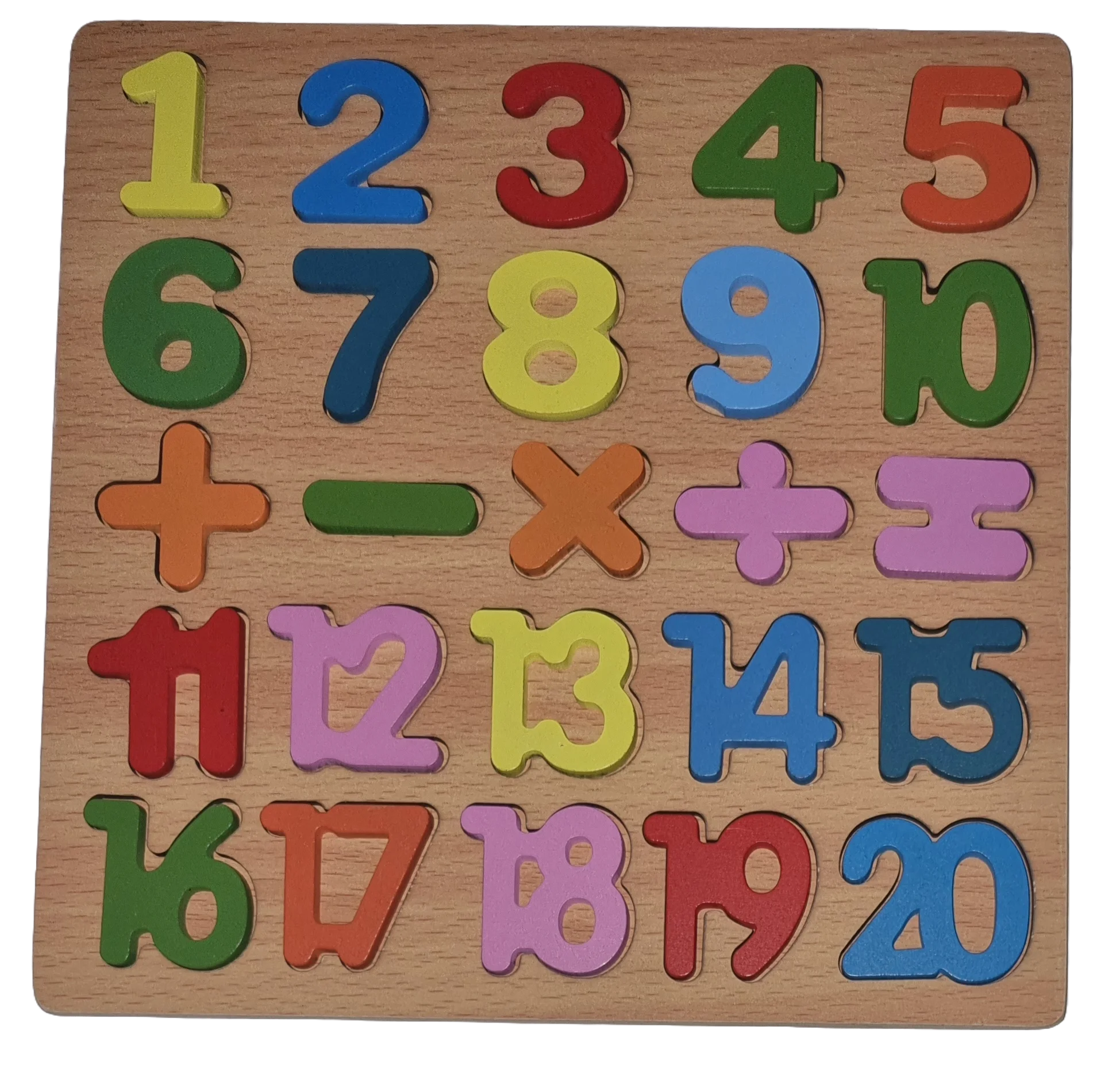 Holzpuzzle Zahlen und Rechnen bis 20, 25 Teile