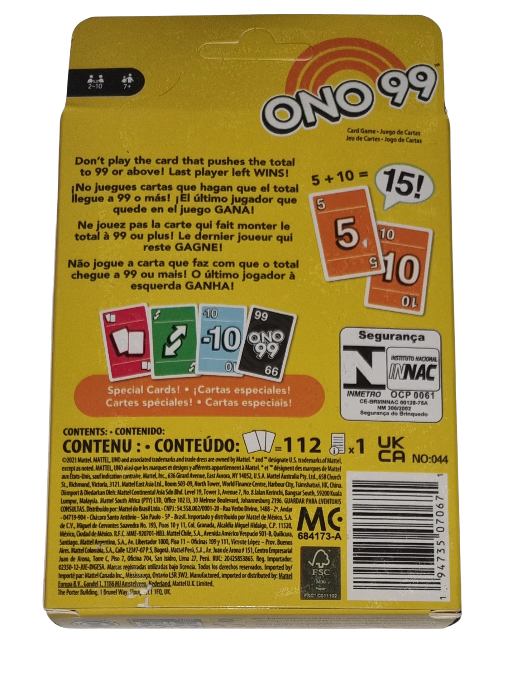 Mattel Ono 99 ab 7 Jahren