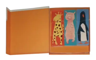 Djeco Holzpuzzle 9 x 3 Teile Lustige Tiere
