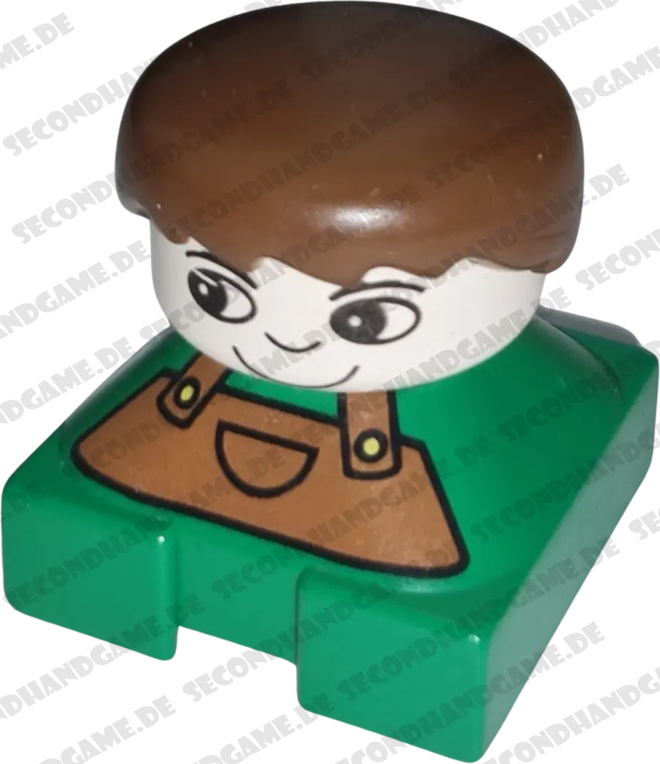 Lego Duplo Figur Junge braune Latzhose braune Haare grün 2327