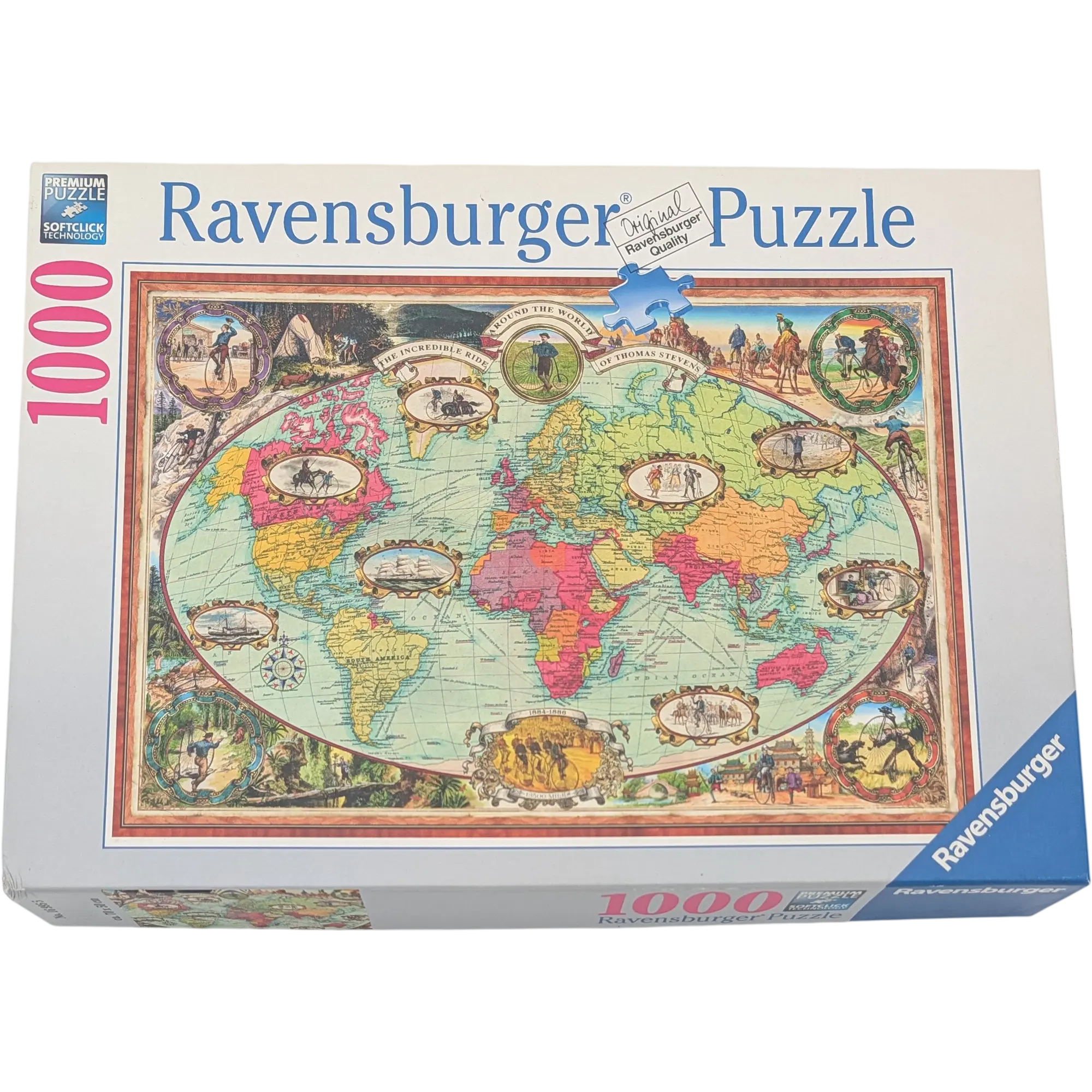 Ravensburger Puzzle 1000 Teile 169955 Mit dem Fahrrad um die Welt
