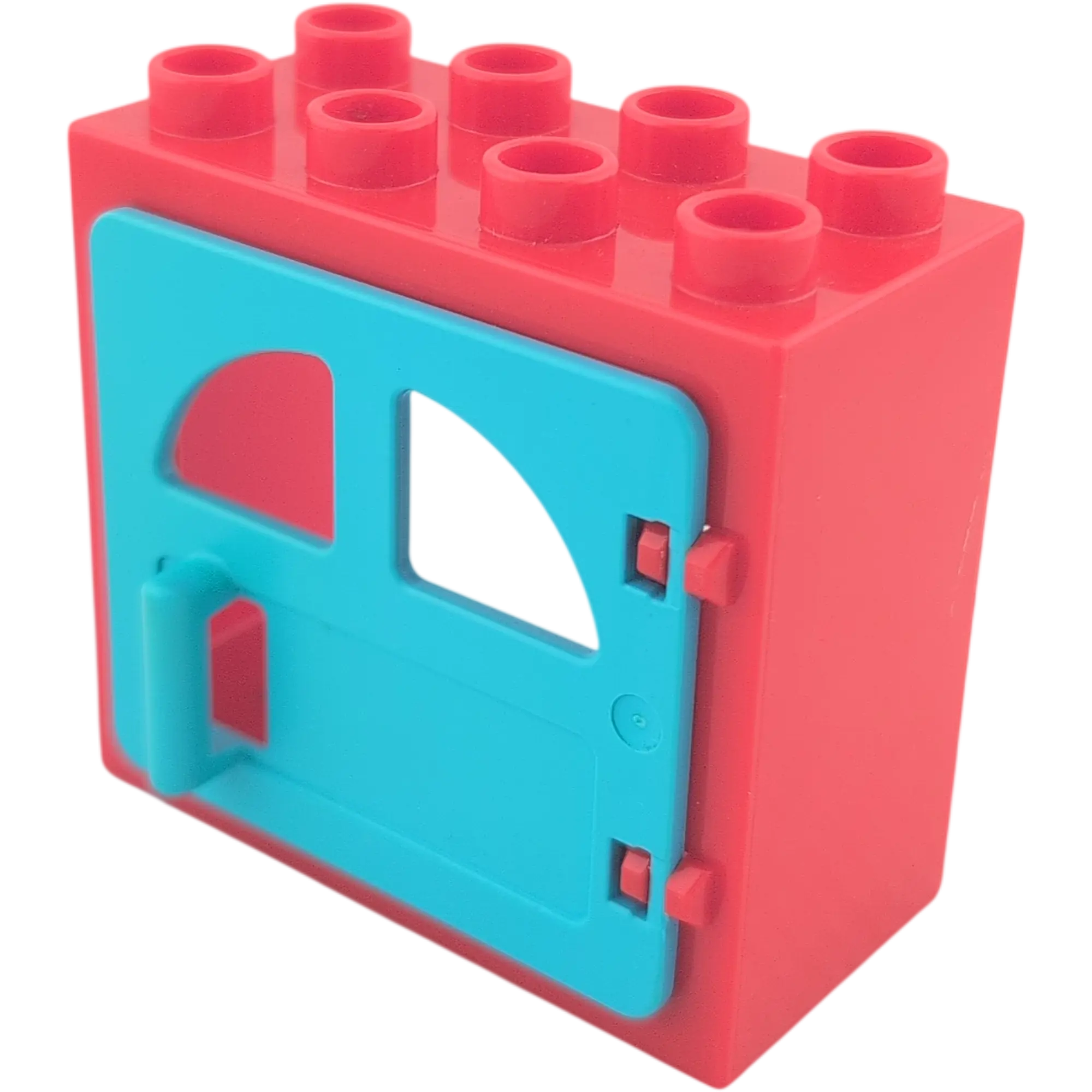 Lego Duplo 2332 Fensterrahmen 2x4 Rot mit azurfarbener Tür