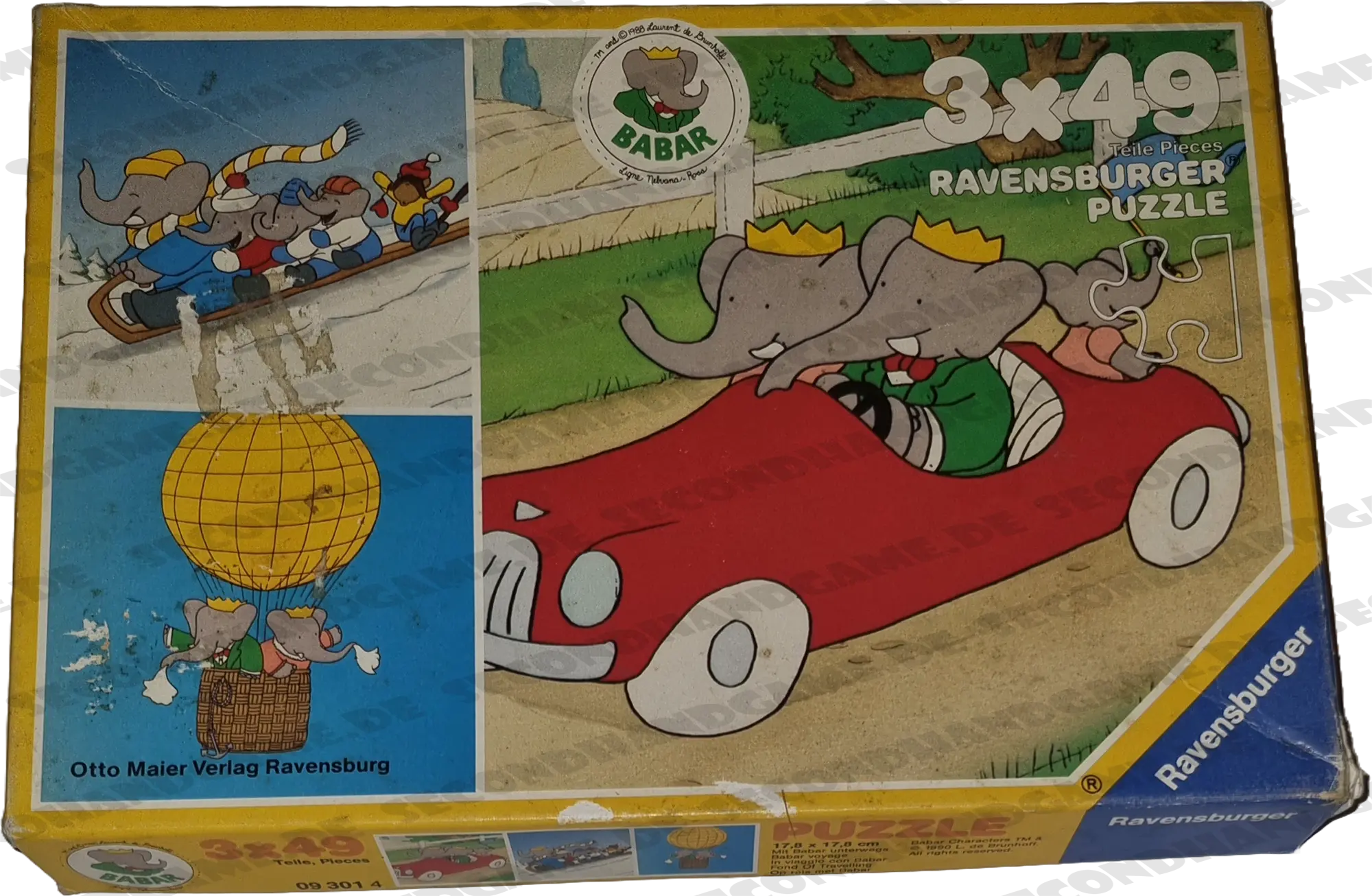 Ravensburger Puzzle 3 x 49 Teile Puzzle 093014 Mit Babar unterwegs