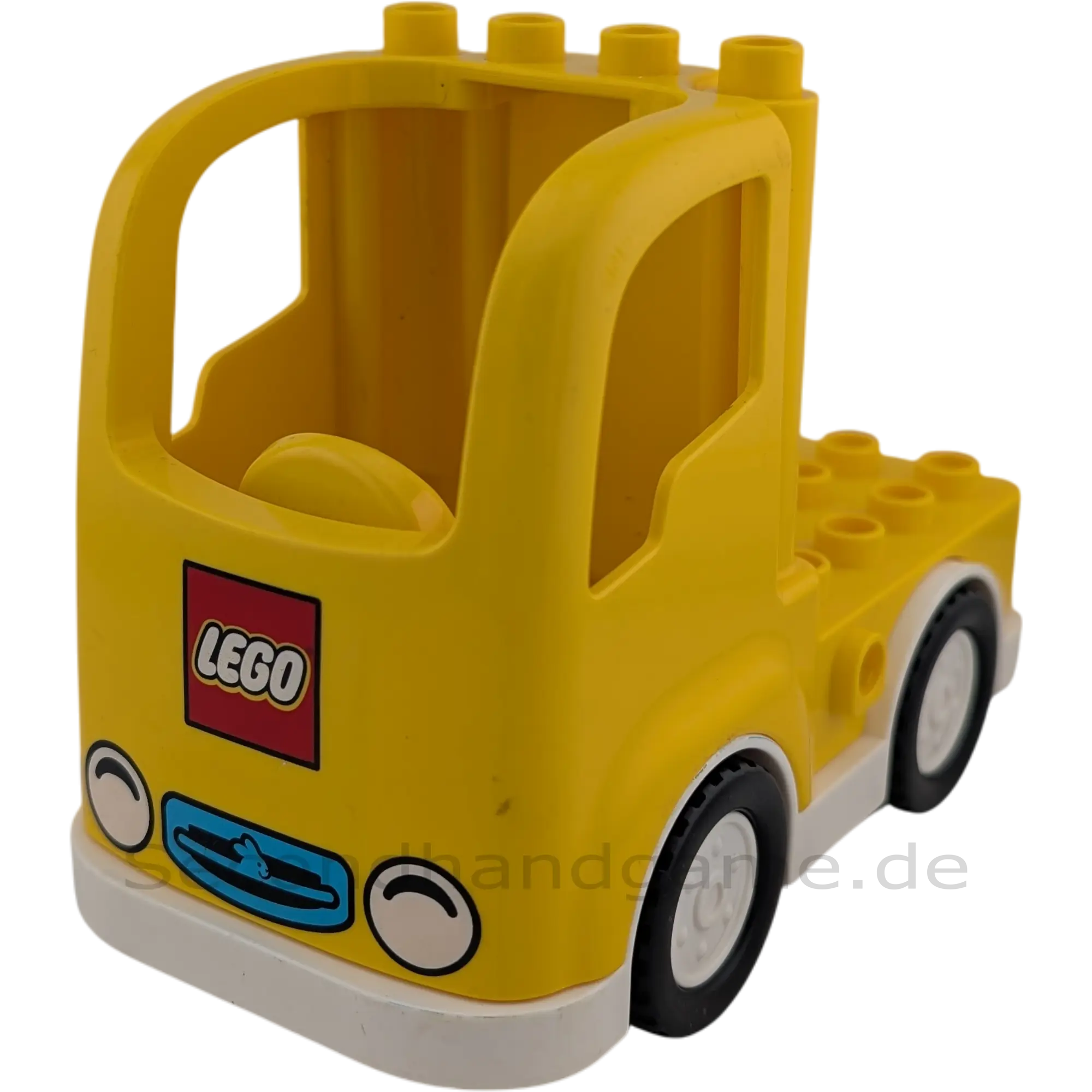 Lego Duplo Lastwagen Gelb mit Hase und Lego Logo Weißes Unterteil