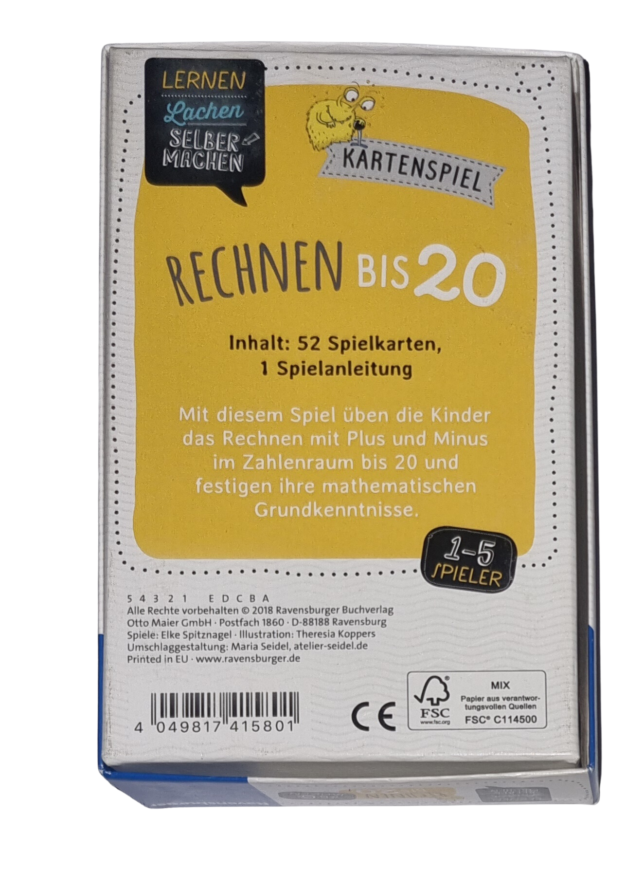 Ravensburger Lernen Lachen selber machen Kartenspiel Rechnen bis 20