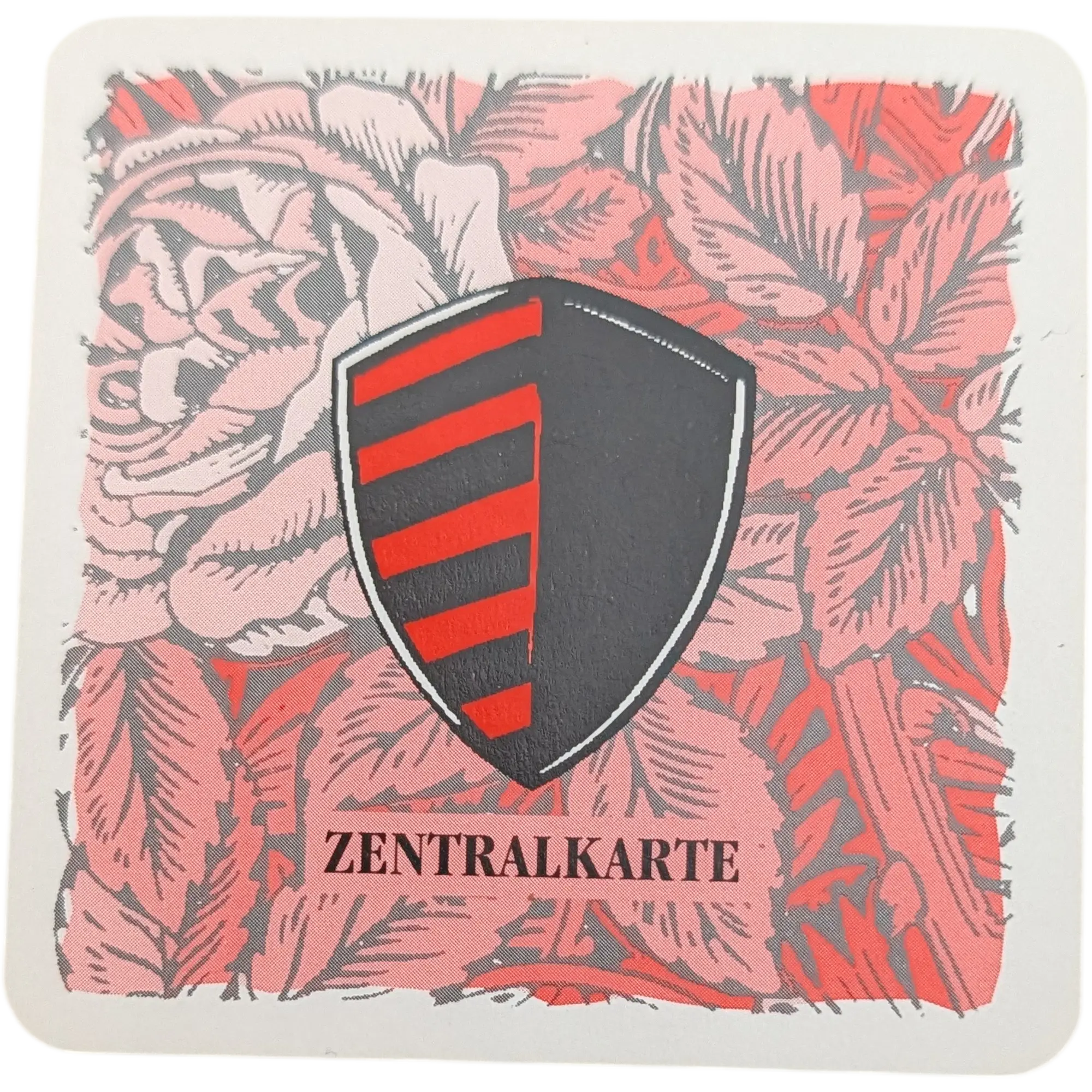 Kosmos Die Siedler von Catan das Kartenspiel Ersatzteil Zentralkarte Wappen Rot-Schwarz Holz, Ansicht 2