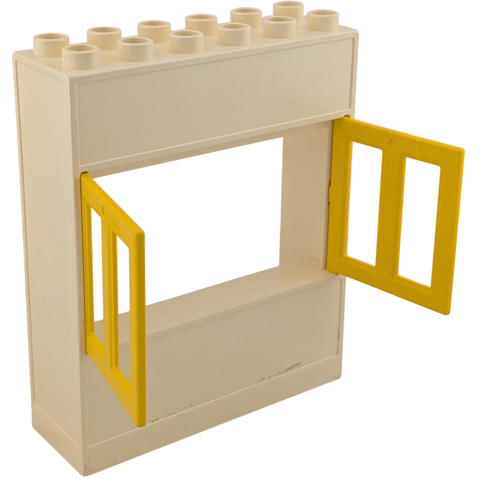 Lego Duplo 6480 Hauswand 2x6 Weiß mit zwei gelben Fenstern