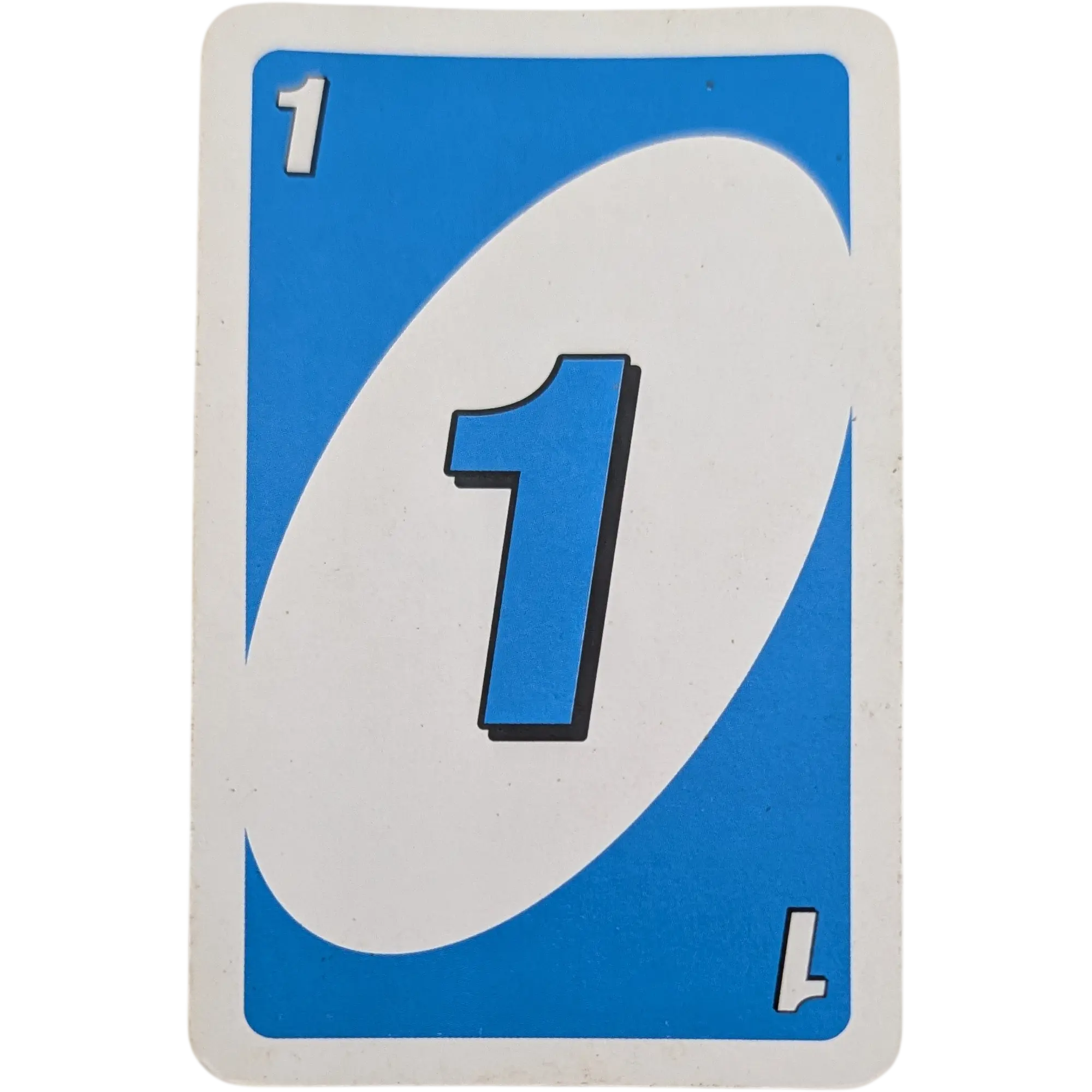 Mattel Uno Ersatzkarte Zahl Eins Blau 