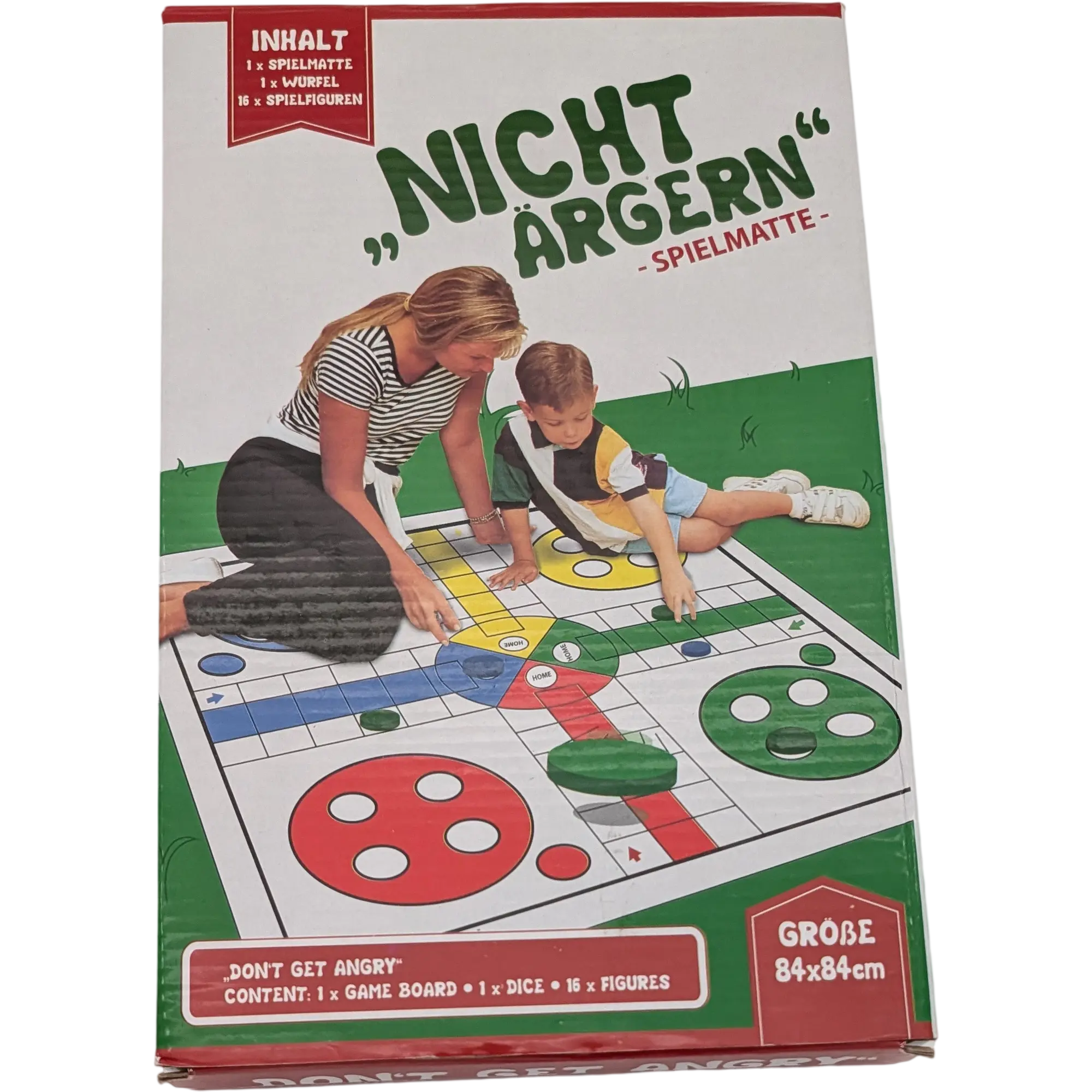 Newitem Nicht ärgern Spielmatte 84x84 cm für drinnen und draußen