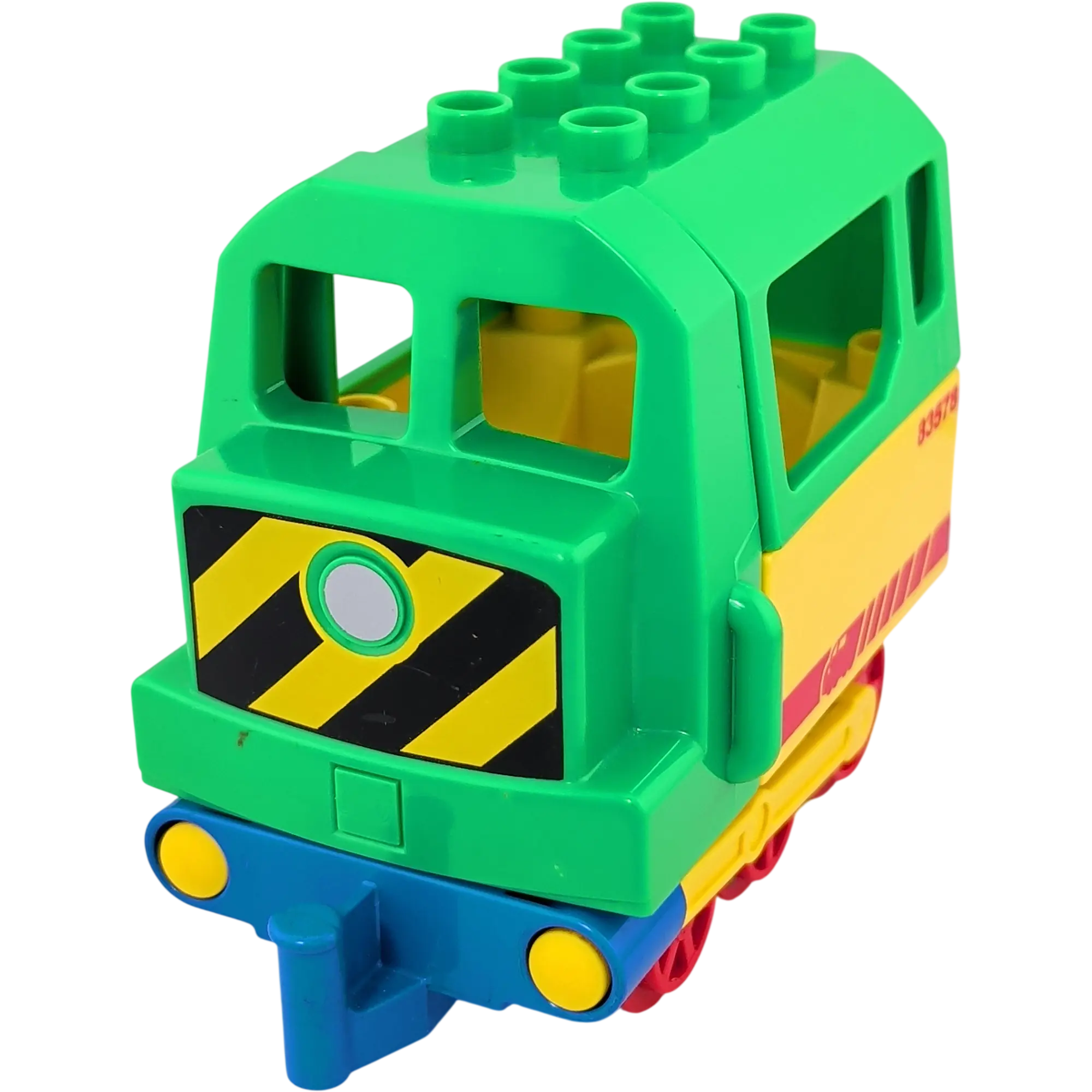 Lego Duplo Eisenbahn Zug Schiebelok Mittelgrün Gelb Rot Blau