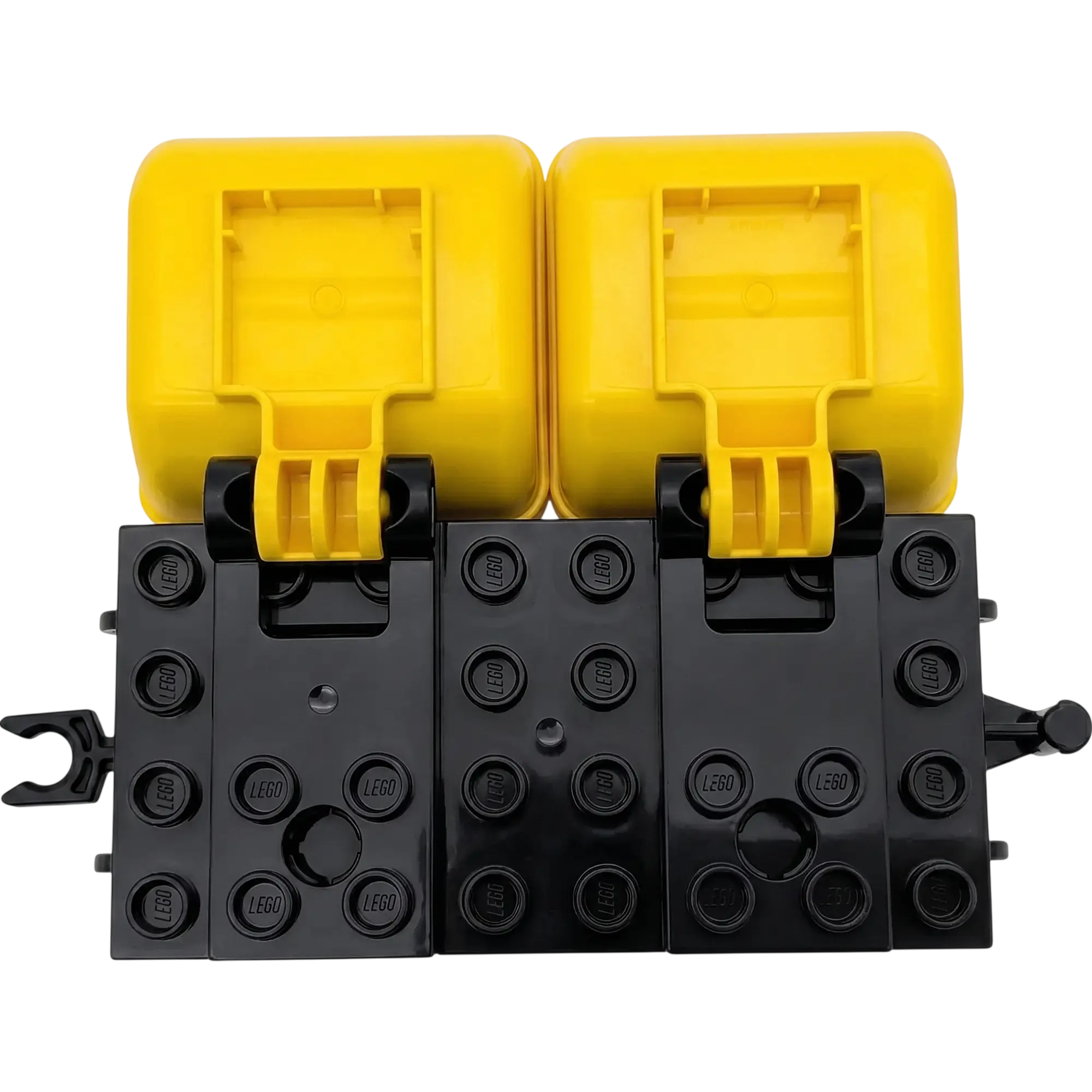 Lego Duplo Eisenbahn Anhänger Zug Container Güterzug Schwarz Gelb Kippbar 4x8 graue Räder