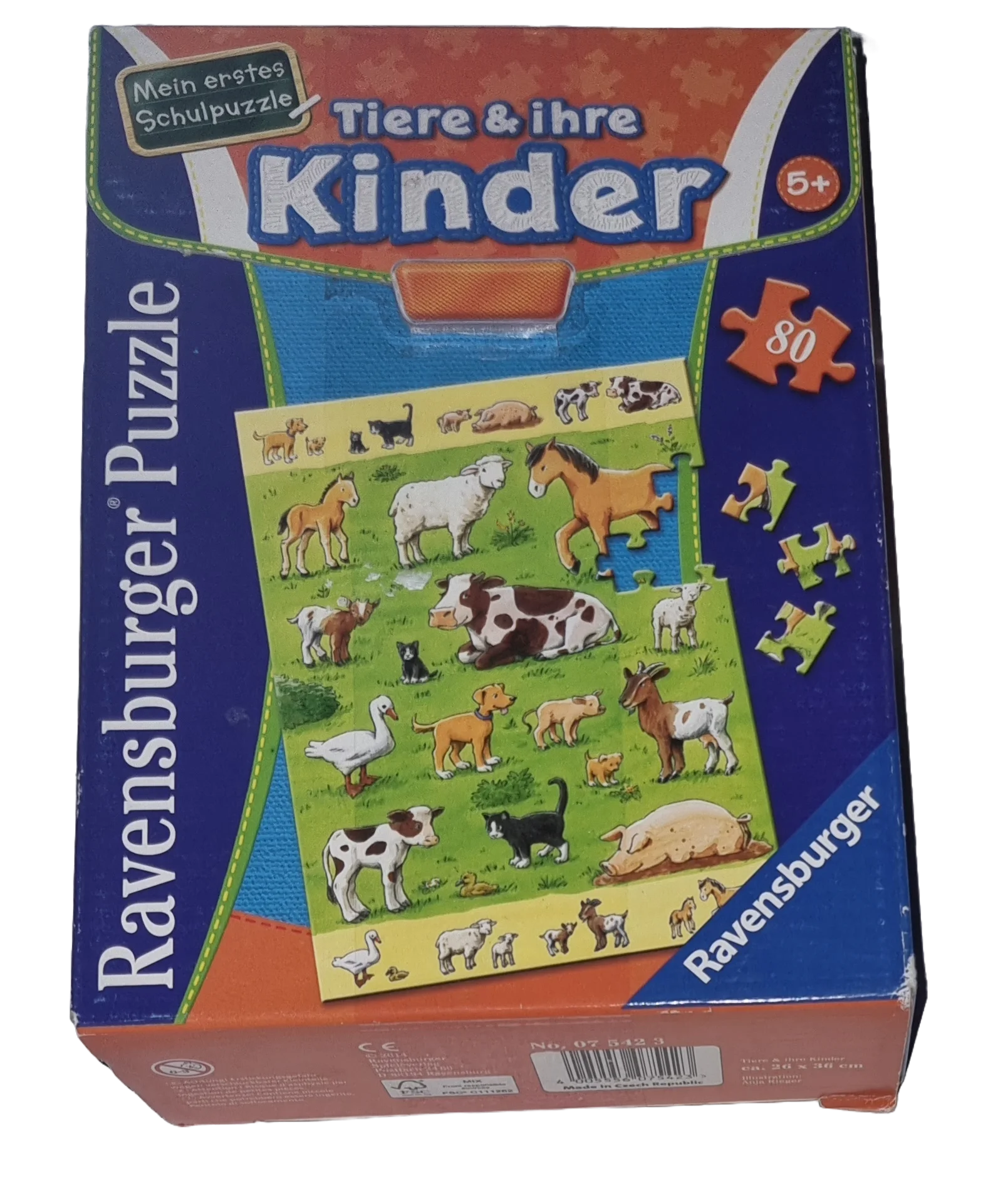 Ravensburger Schulpuzzle 80 Teile Tiere & ihre Kinder 075412