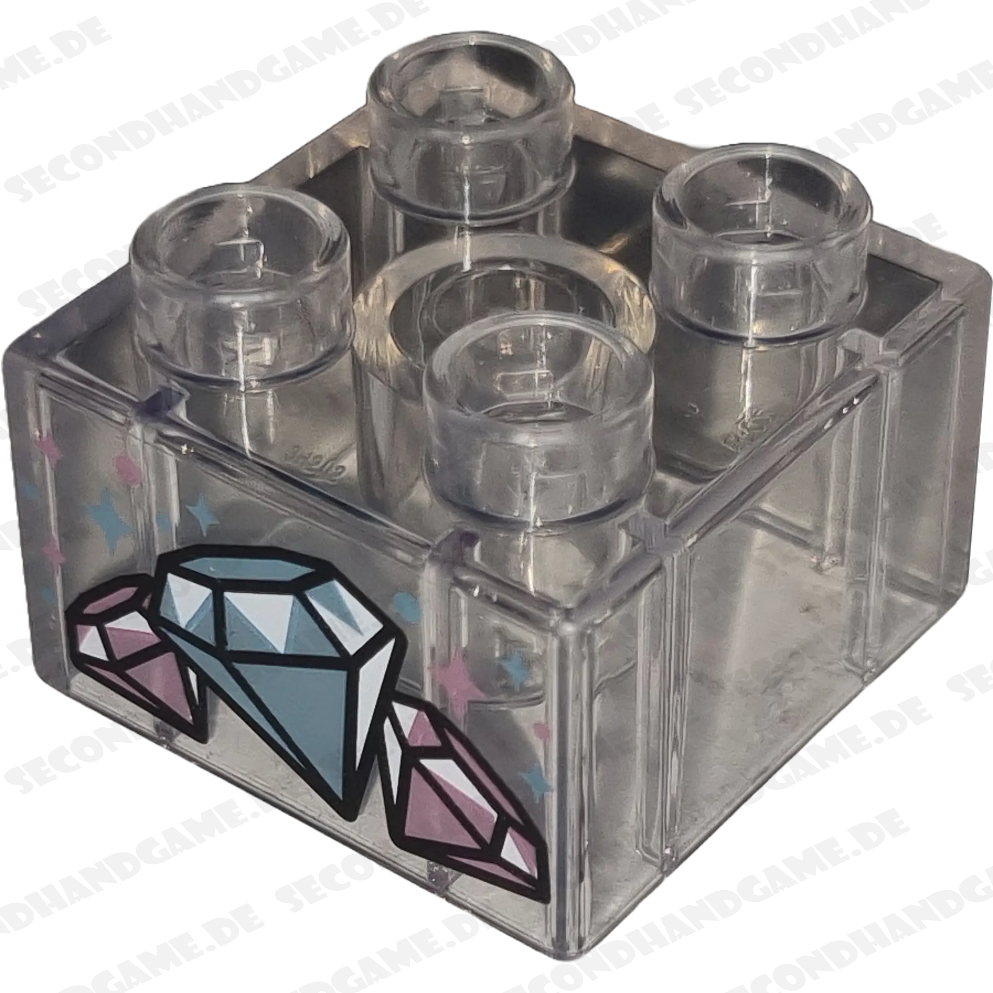 Lego Duplo 2x2 Stein Transparentes Weiß mit Diamanten Edelsteinen 3437