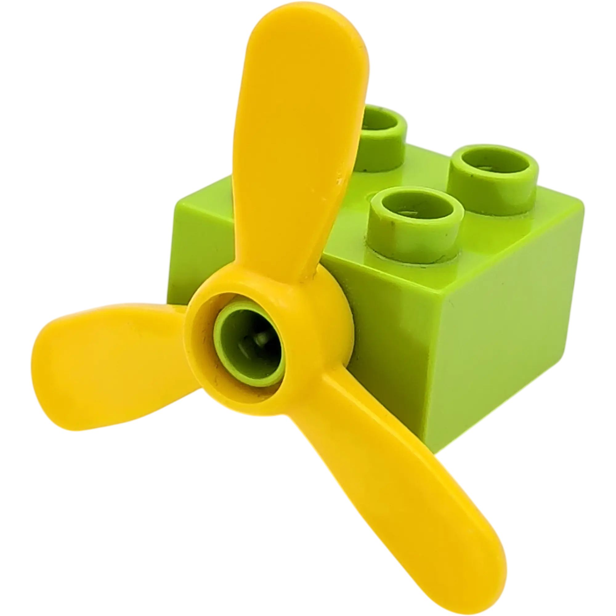 Lego Duplo 18822 Stein Lime Grün Pin Noppe mit Flügel Propeller Gelb