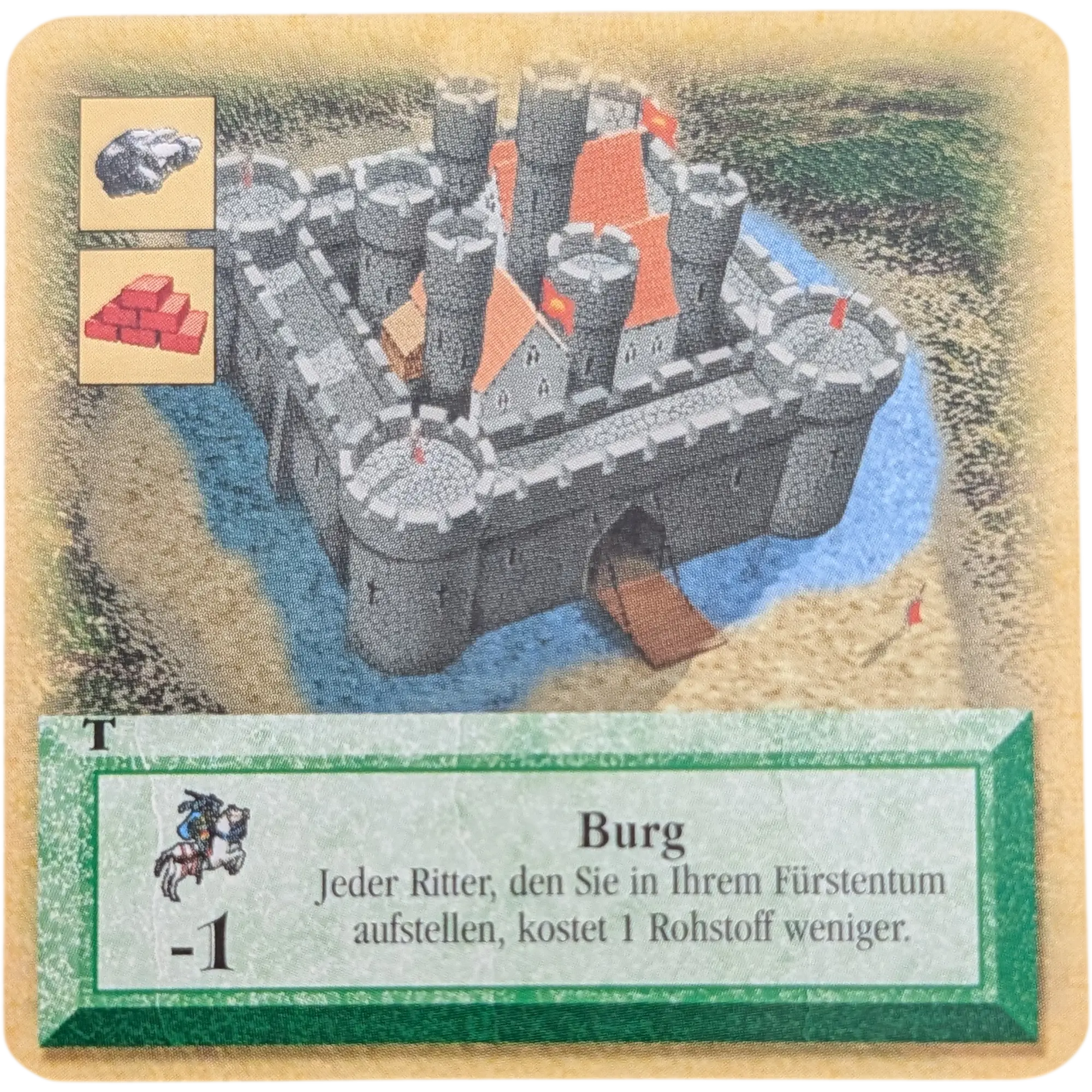 Kosmos Catan das Turnierset zum Kartenspiel Ersatzteile Karte Grün Burg