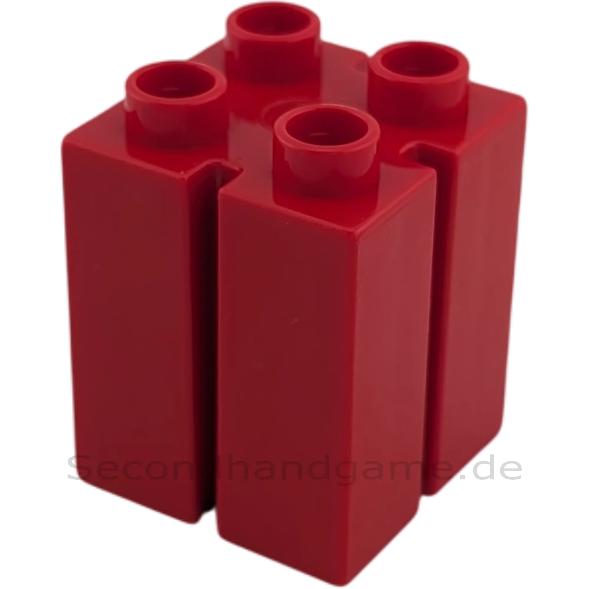 Lego Duplo Baustein 2x2x2 mit senkrechten Rillen / Säule Rot (Teile-Nr. 41978)