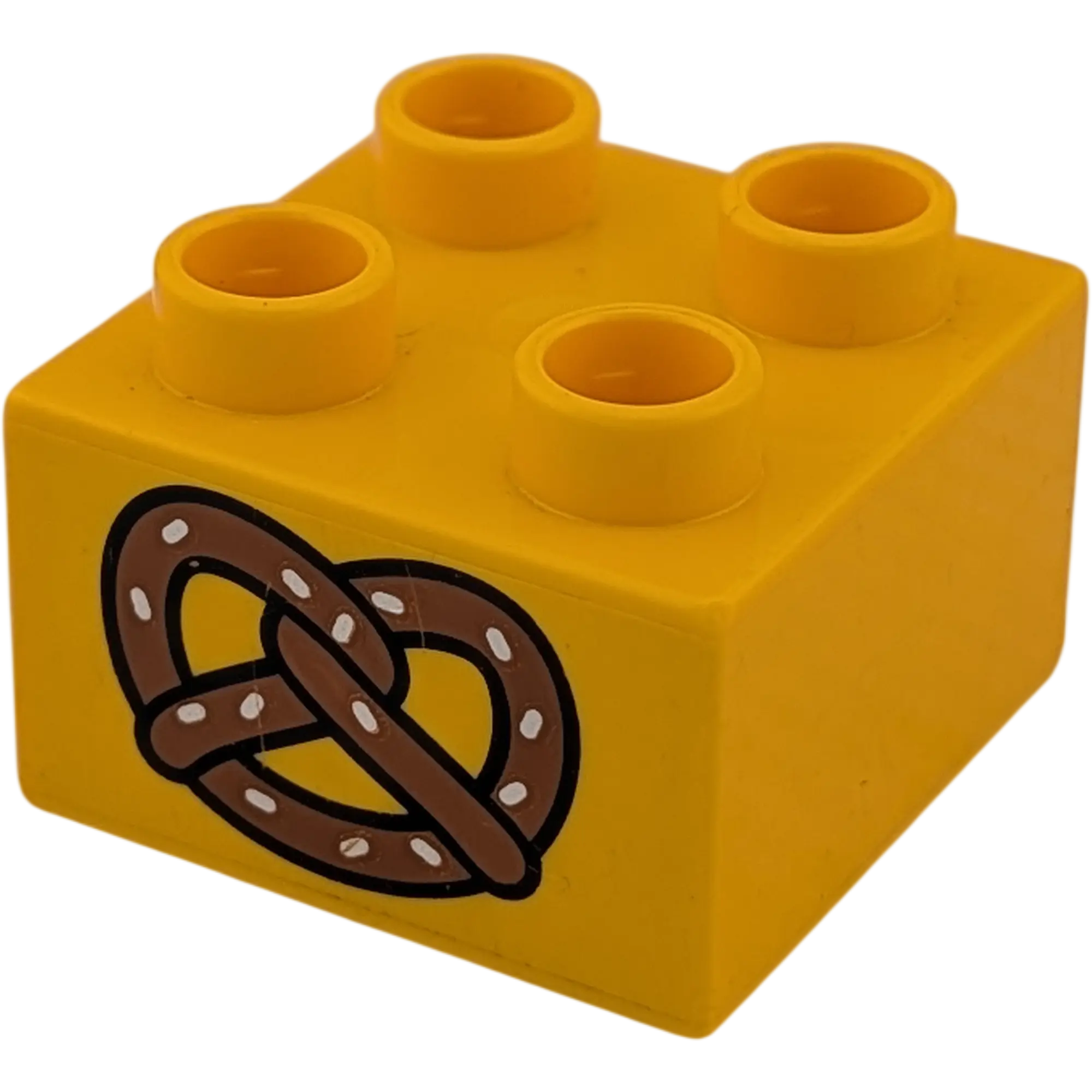 Lego Duplo 2x2 Stein 3437 Gelborange mit Brezel