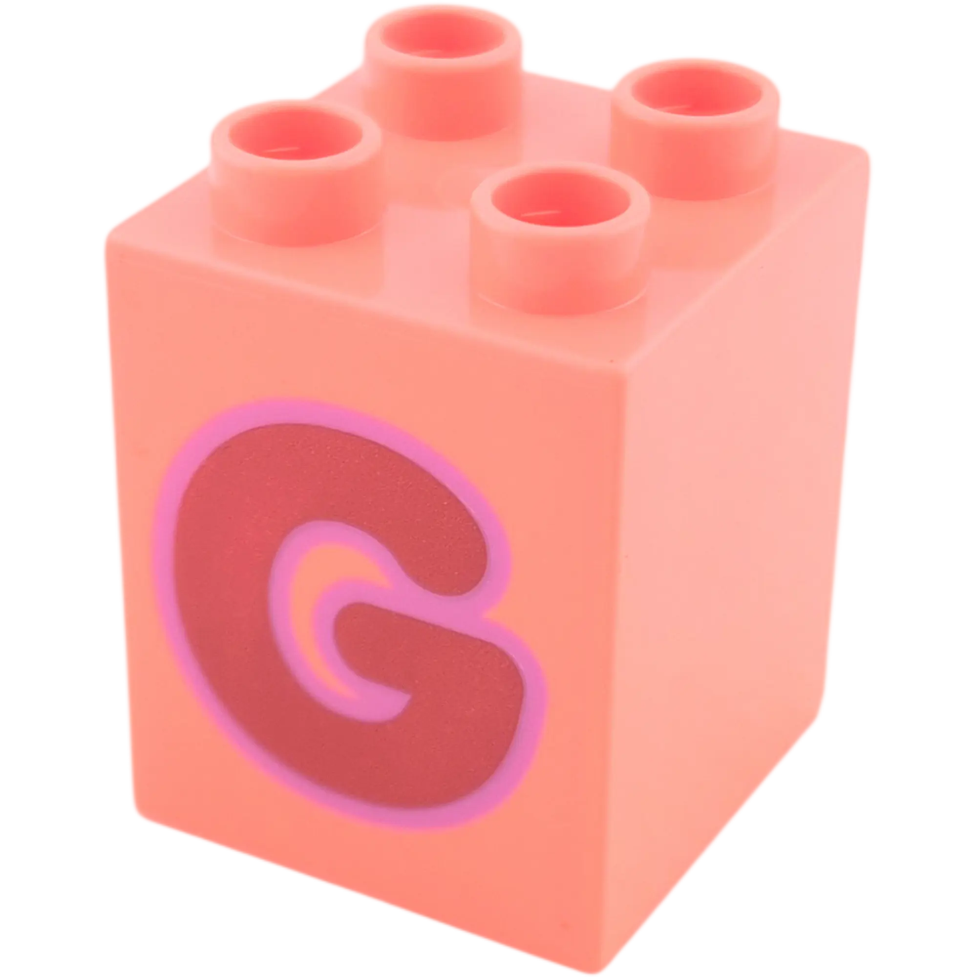 Lego Duplo 2x2x2 Stein Knallpink Buchstabe G Rot