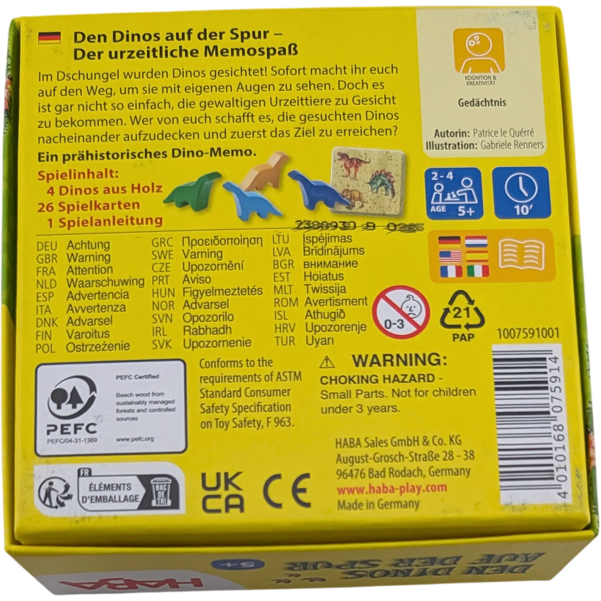 Haba Den Dinos auf der Spur - Der urzeitliche Memospaß