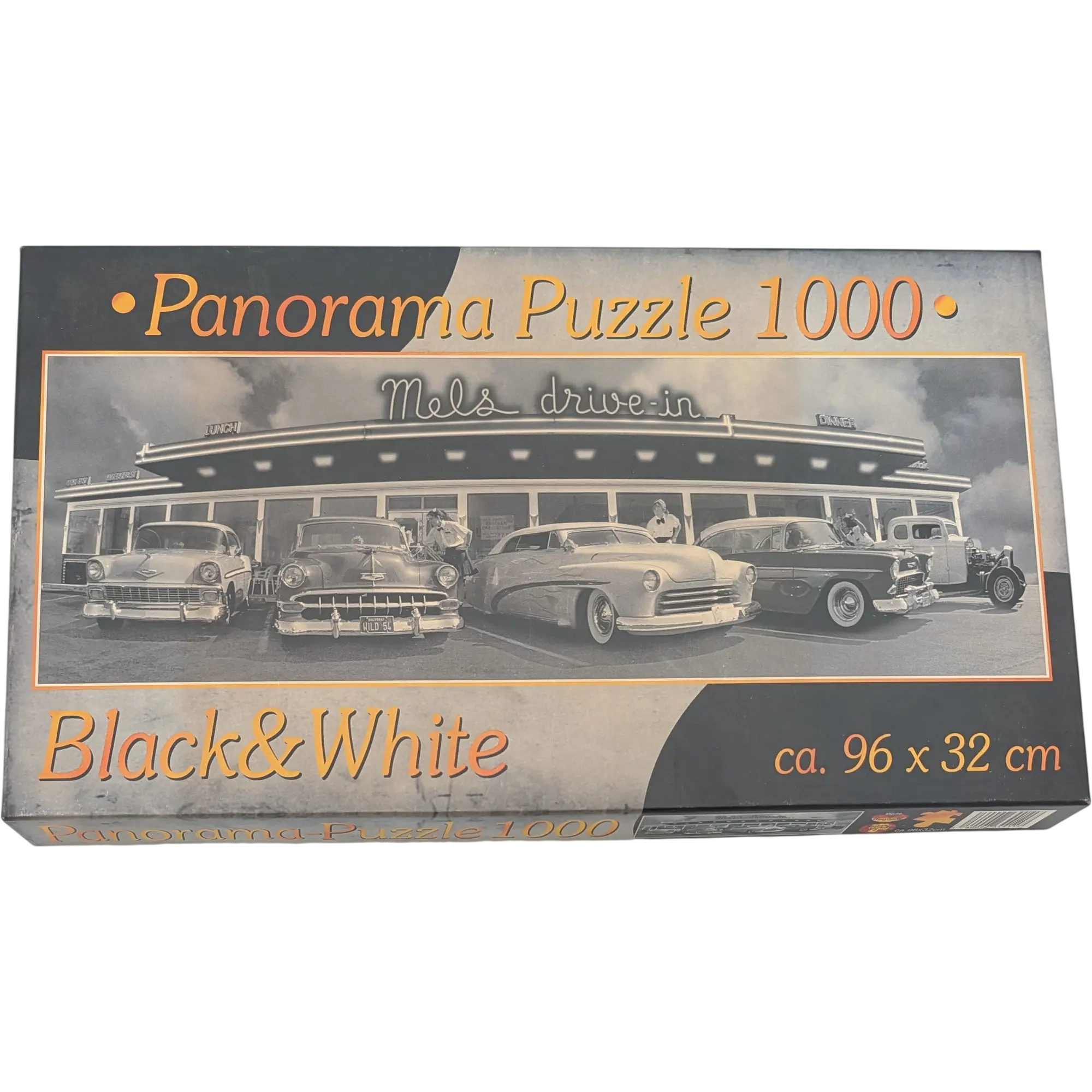 M.I.C. Puzzle Panorama Puzzle 1000 Teile Black & White 411.7 Mels drive-in