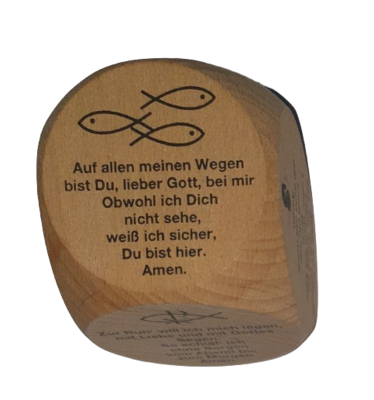 Gebetswürfel Holz Gebete für den Tag