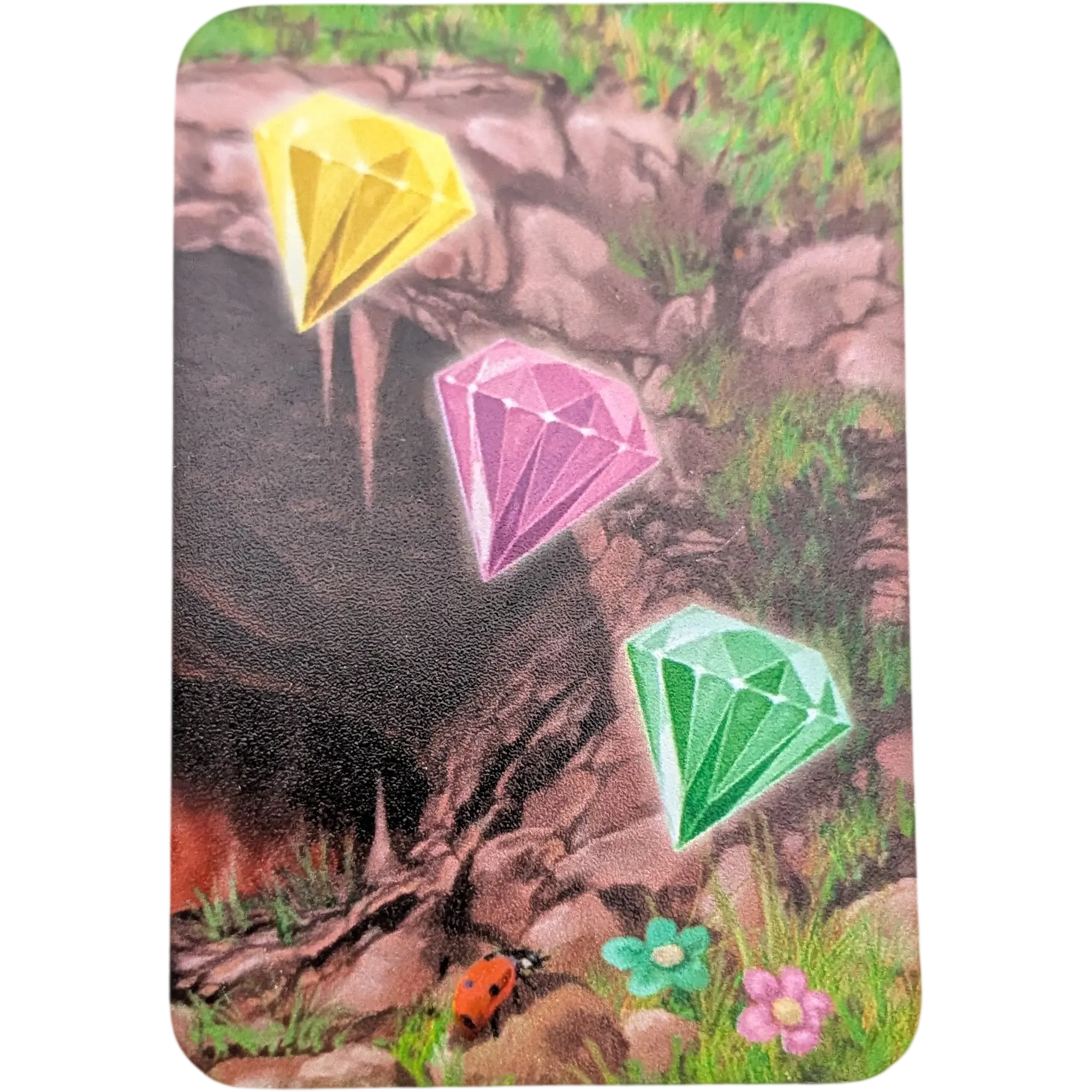 Kosmos Fluss der Drachen Ersatzteile Höhlenkarte 3 Edelsteine von links nach rechts Gelb, Pink, Grün