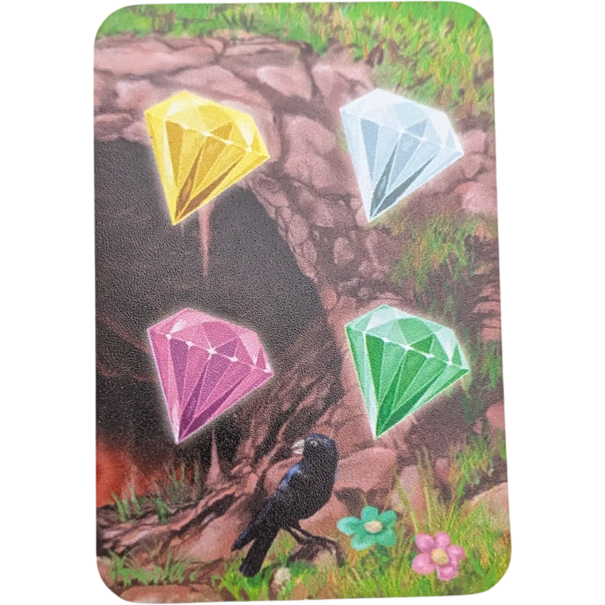Kosmos Fluss der Drachen Ersatzteile Höhlenkarte 4 Edelsteine Gelb, Weiß, Pink, Grün