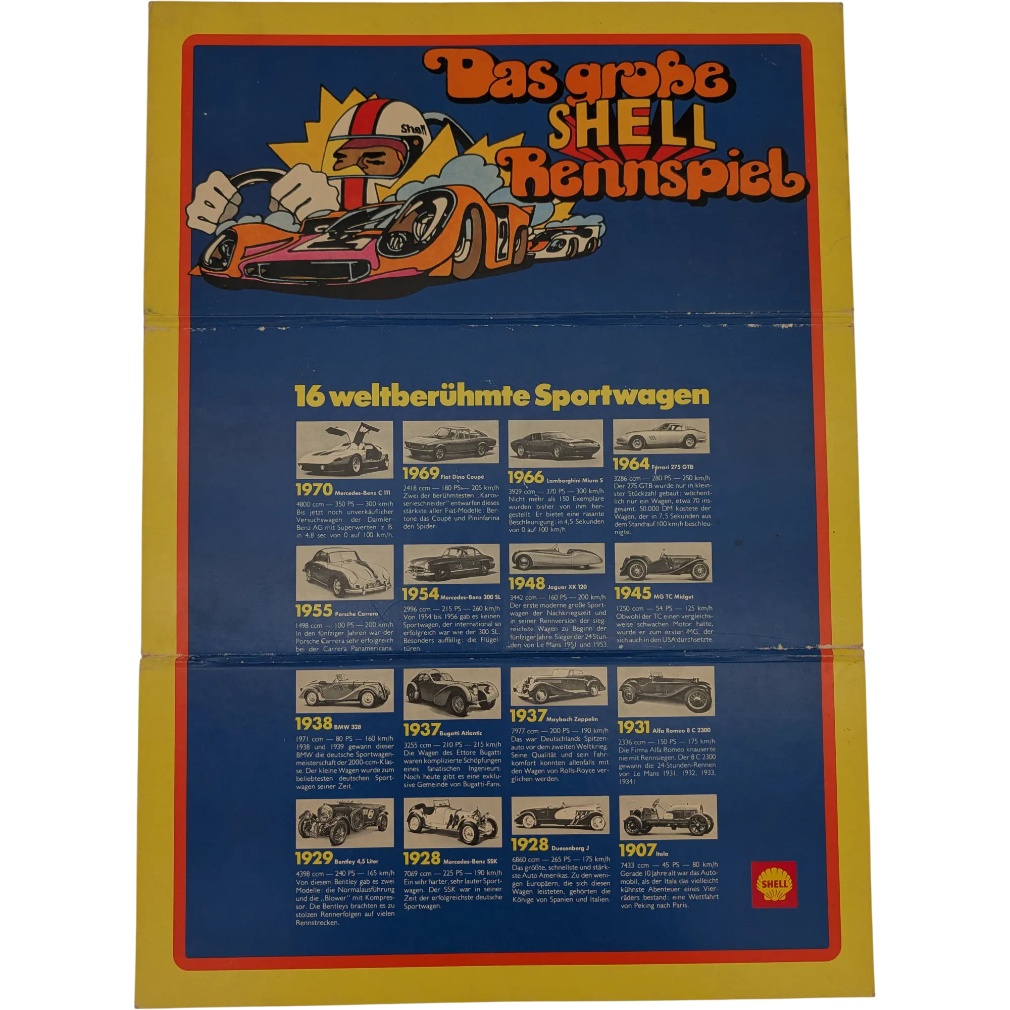 Spielplan Spielbrett Das große Shell Rennspiel