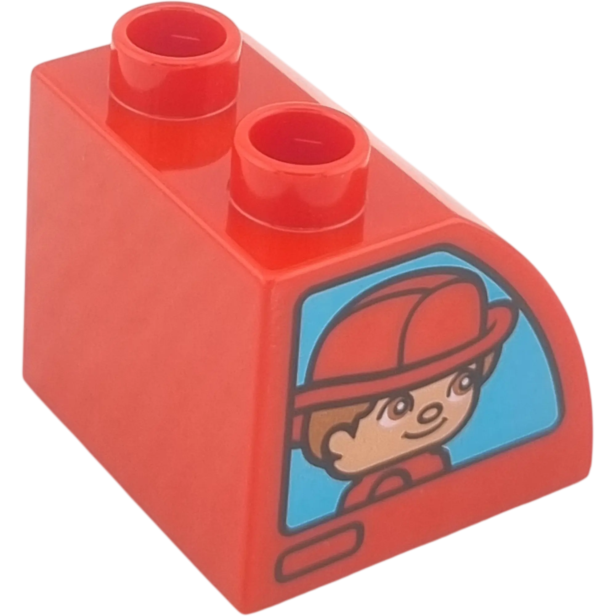 Lego Duplo 11170 Stein Rot beidseitig bedruckt mit Feuerwehrmann und  Feuerwehrfrau