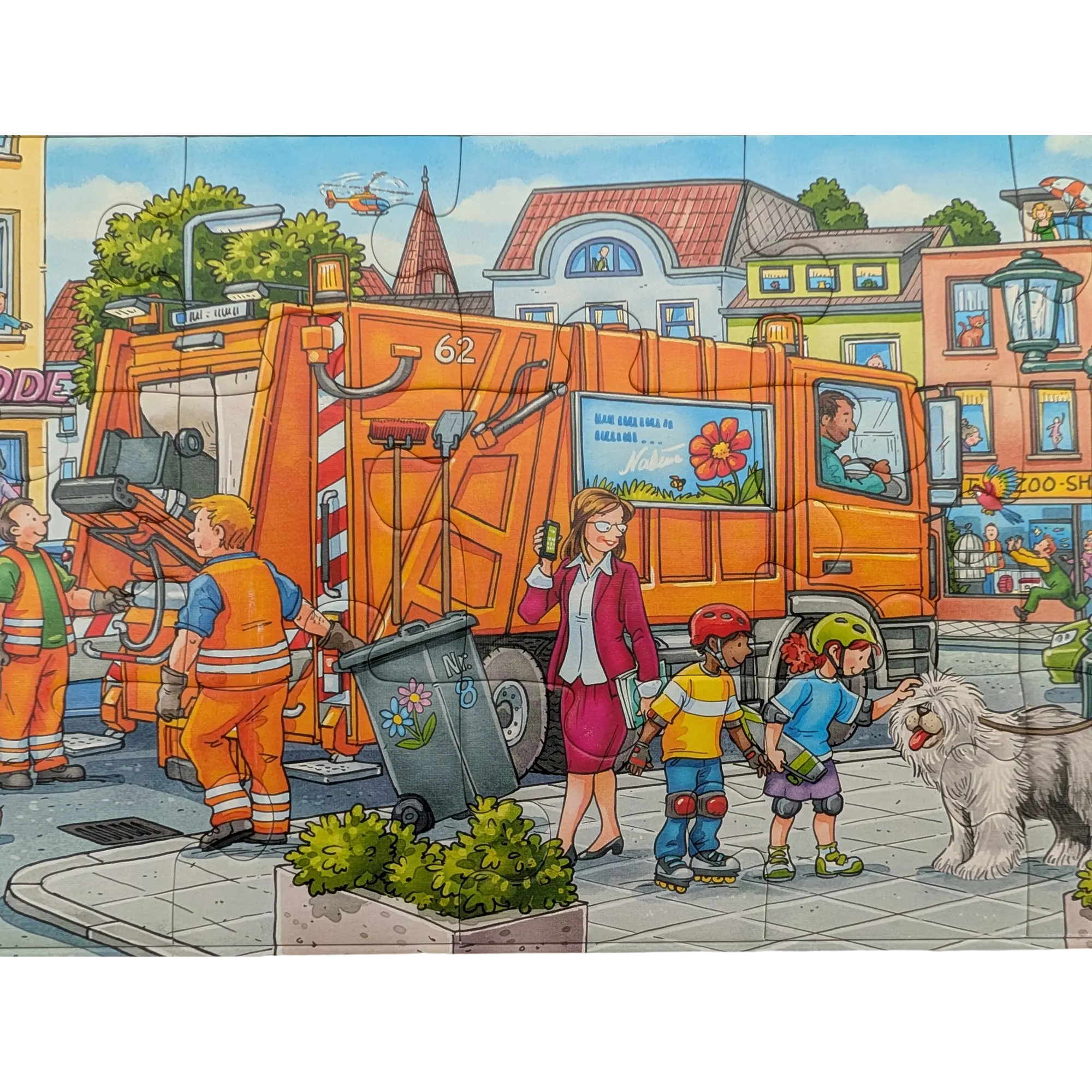Ravensburger Rahmenpuzzle 061624 Unterwegs mit der Müllabfuhr 15 Teile