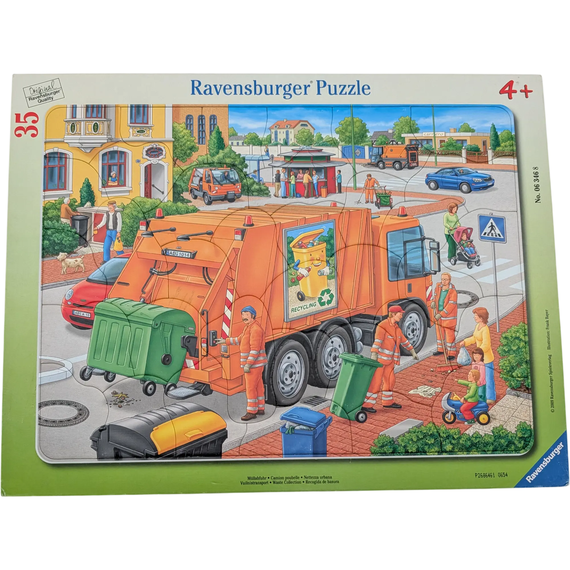 Ravensburger Rahmenpuzzle Müllabfuhr 35 Teile 063468 Recycling