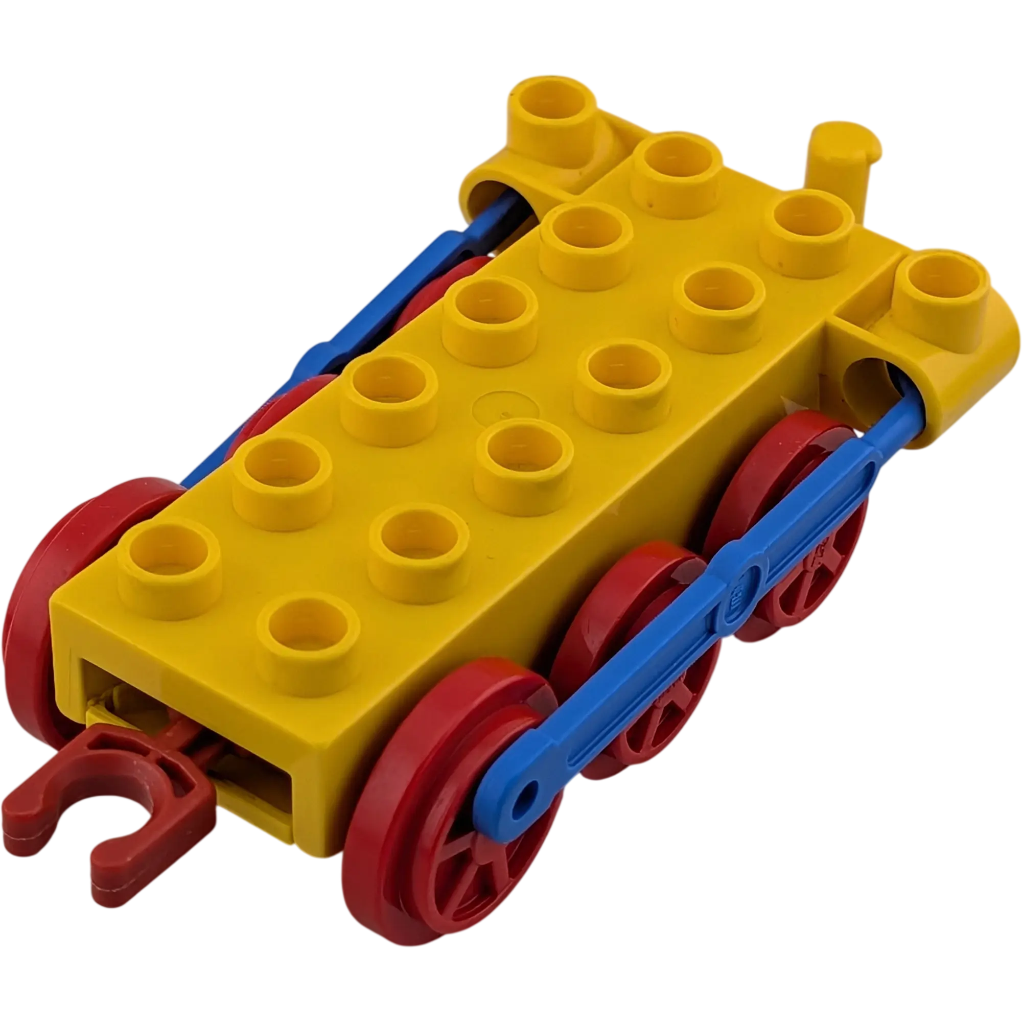 Lego Duplo Eisenbahn Lok Unterteil Gelb Blau Rot mit beweglichem Glied, Ansicht 2