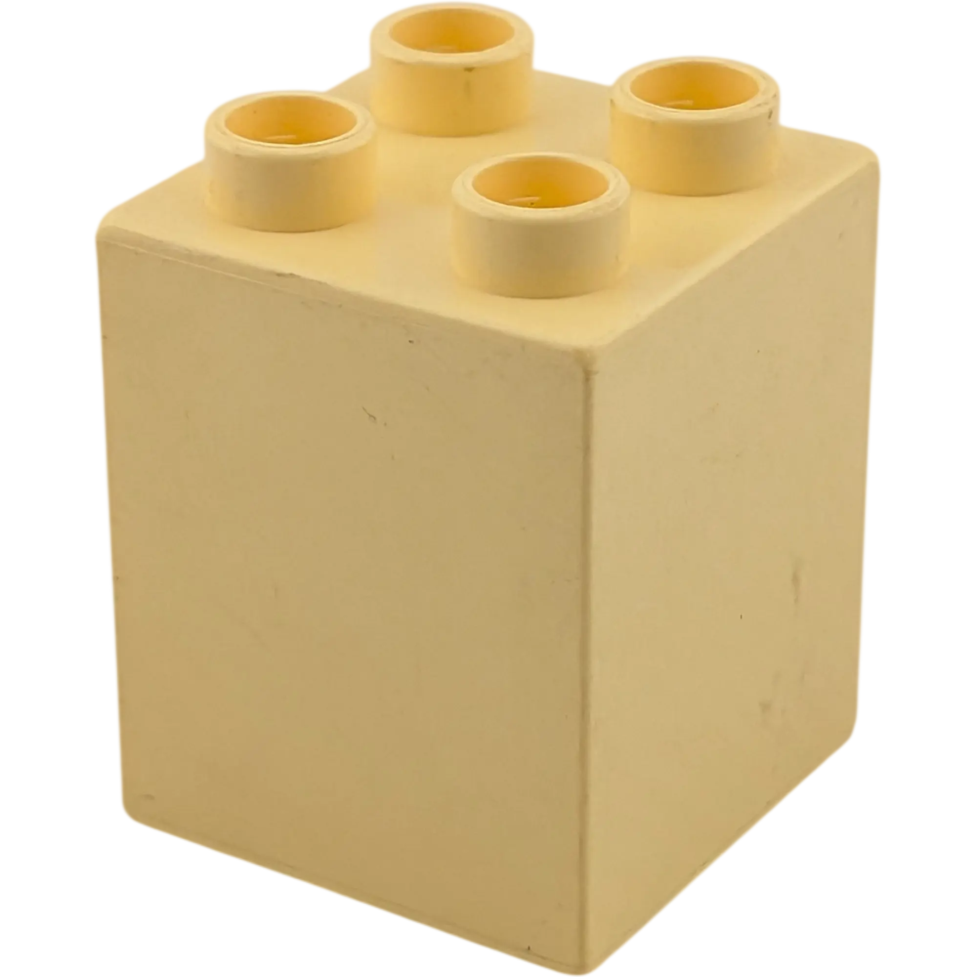Lego Duplo 4066 Stein 1x2x2 Beige mit Rohr Wasserleitung und roten Ventilen, Ansicht 2