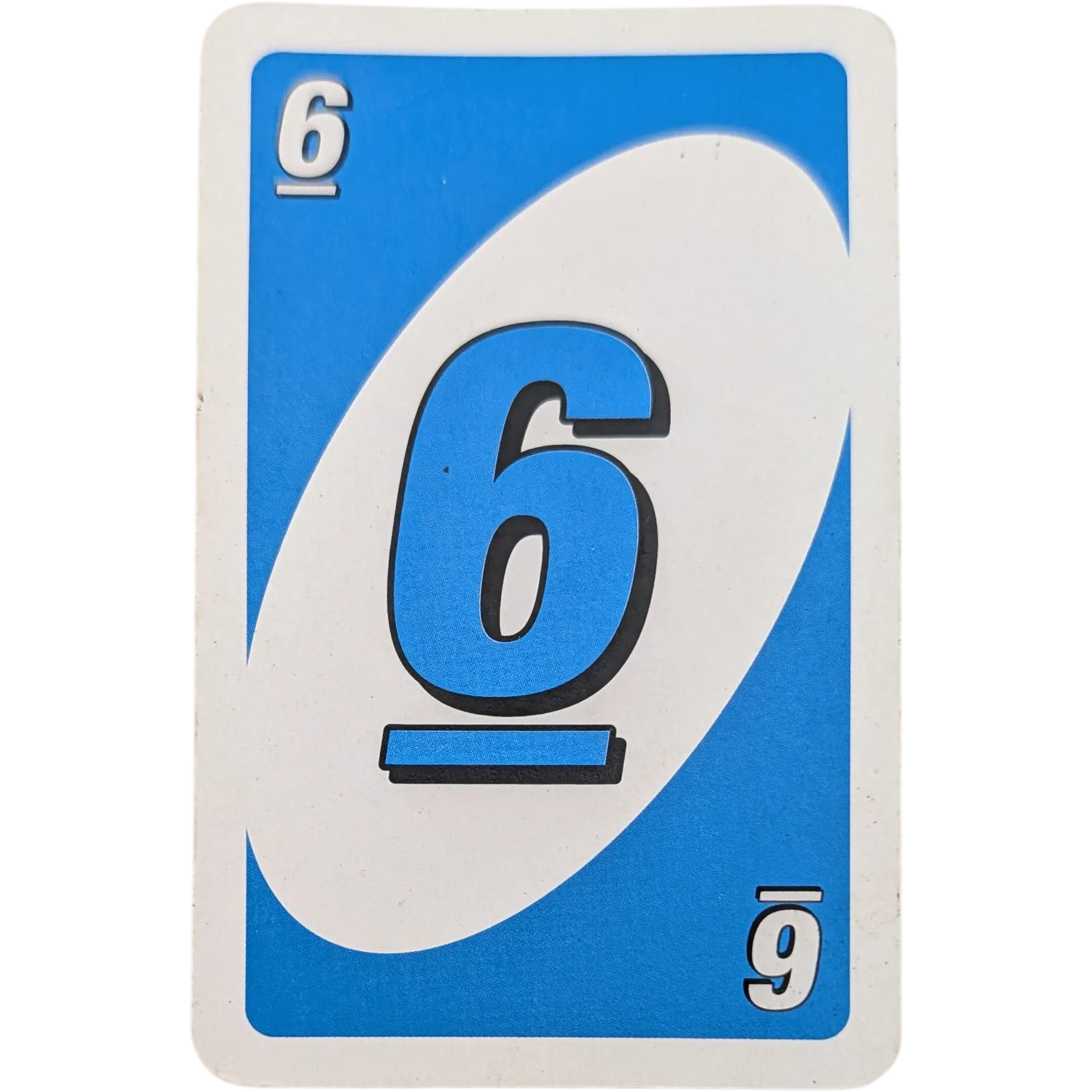 Mattel Uno Ersatzkarte Zahl Sechs Blau 