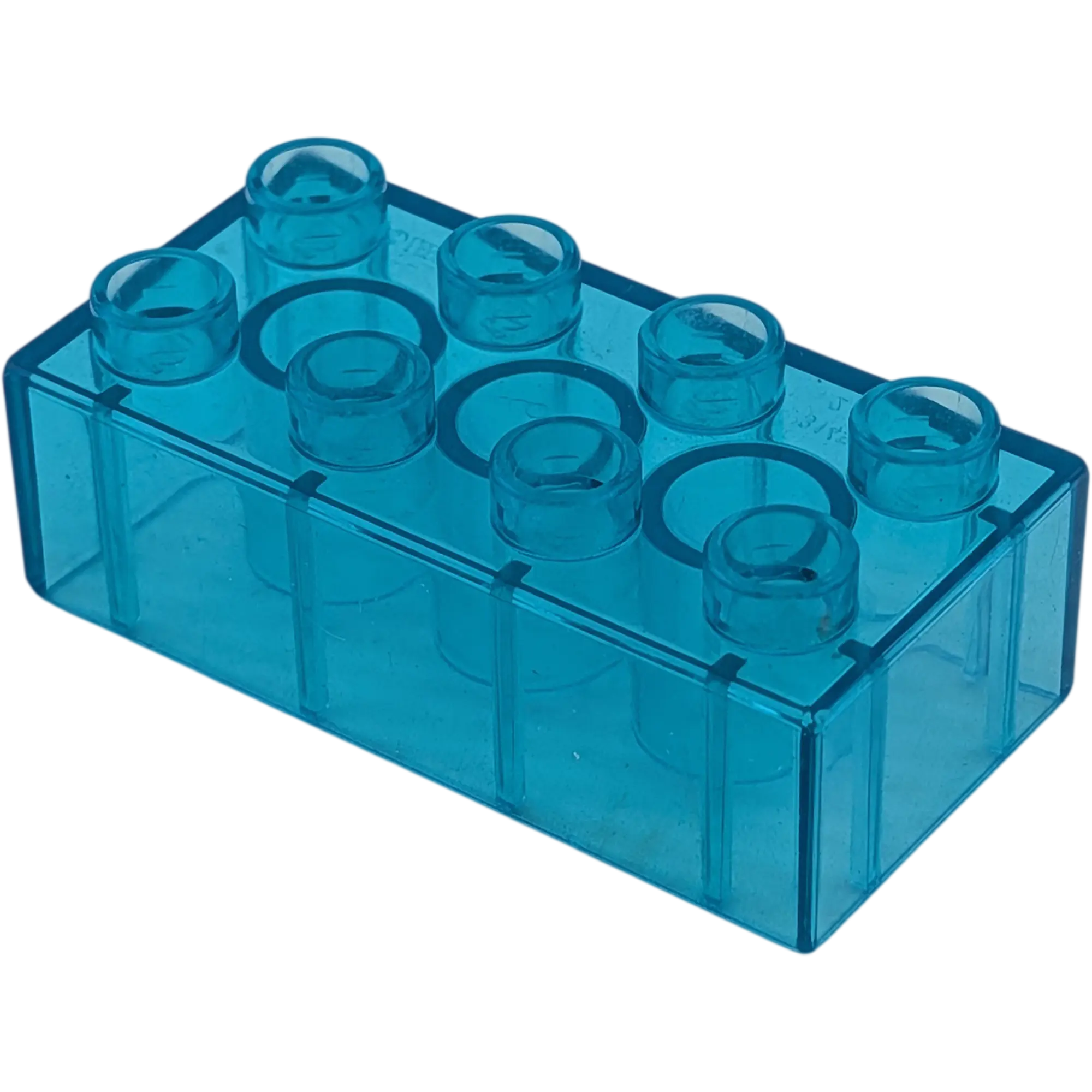 Lego Duplo 2x4 Baustein 3011 Transparent Blau