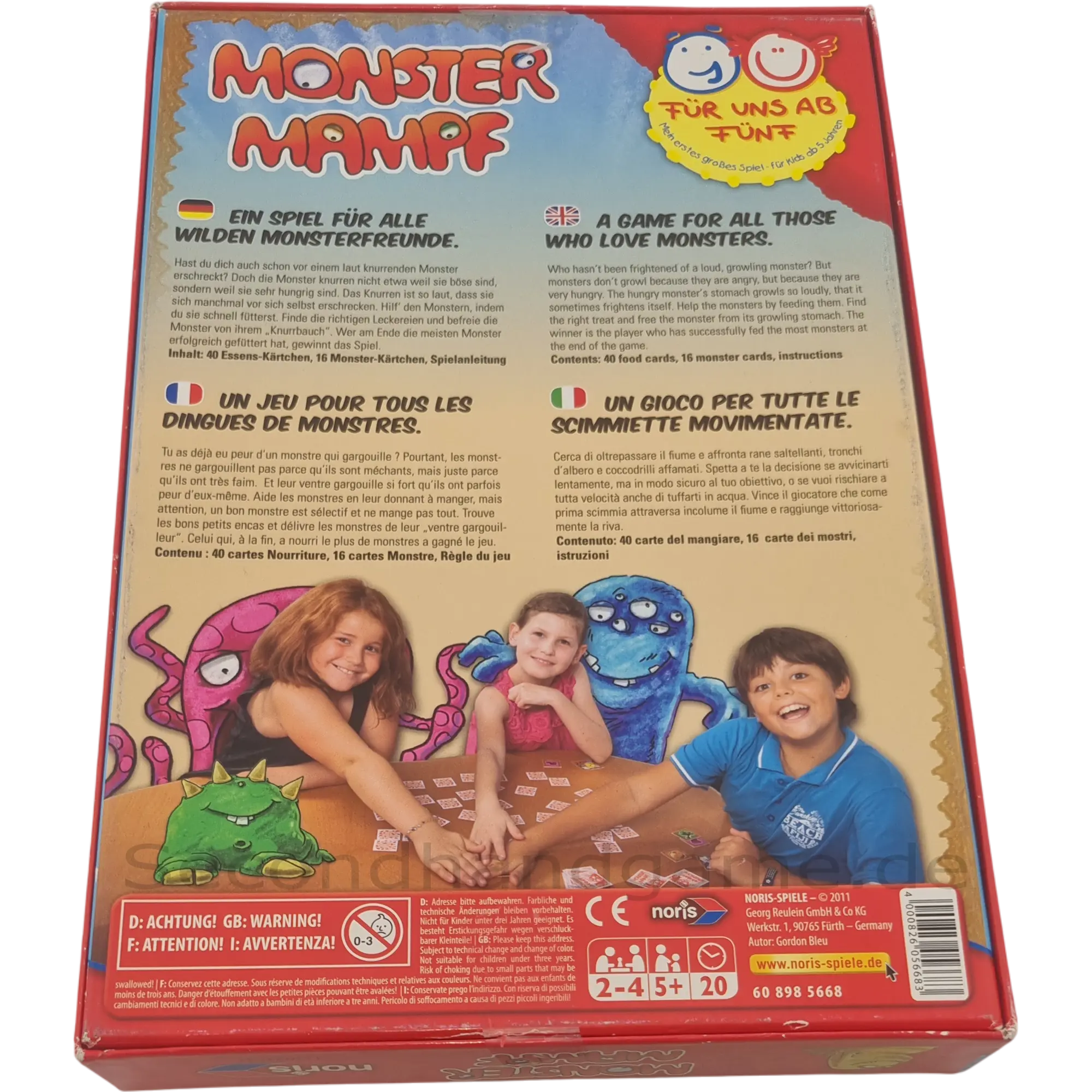 Noris Kinderspiel Monster Mampf 608985668, ab 5 Jahren