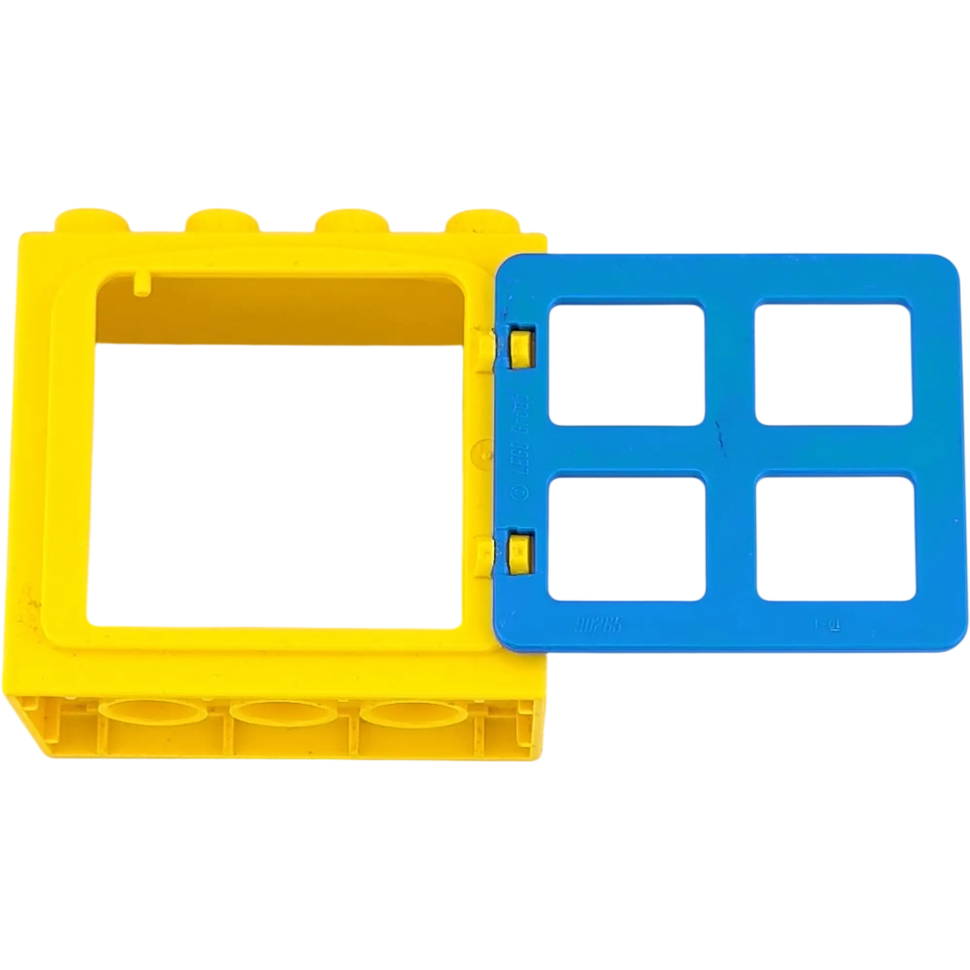 Lego Duplo 2x4 Fensterrahmen Gelb mit 4 dunkelblauen Fenstern